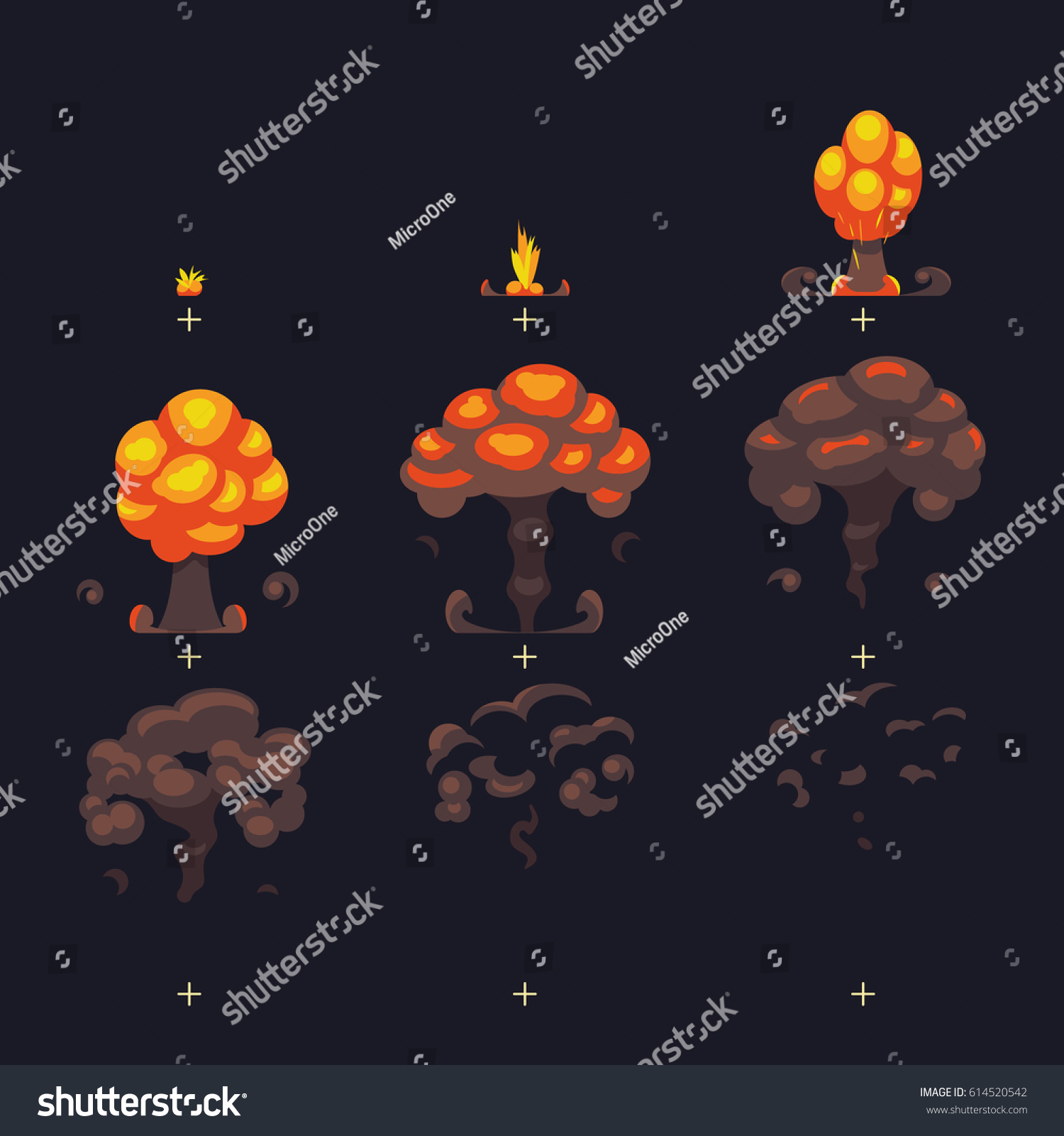 Cartoon Atomic Bomb Explosion Ground Explosion Stock Vector (Royalty ...