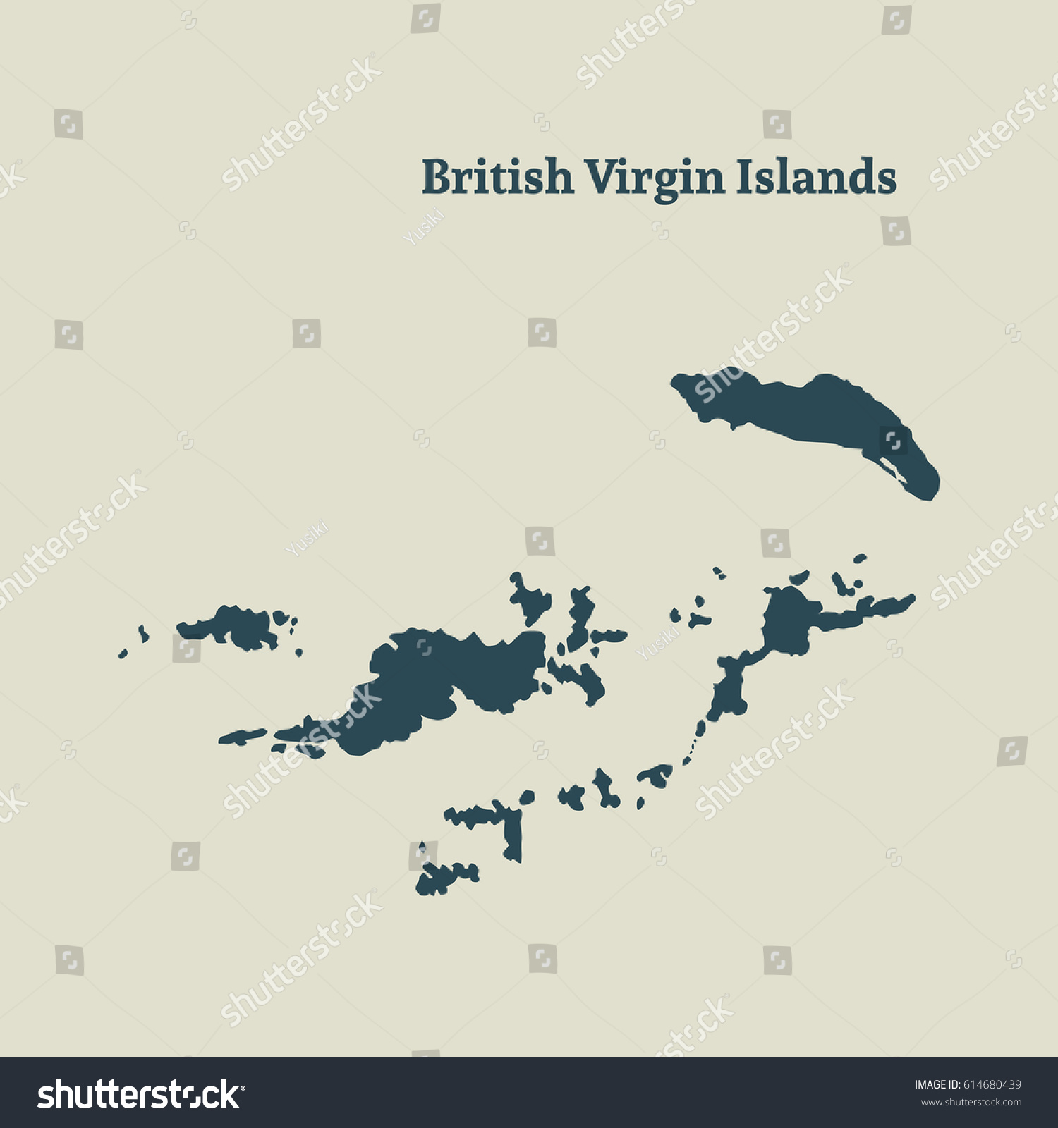 Outline Map British Virgin Islands Isolated Stock Vector (Royalty Free ...