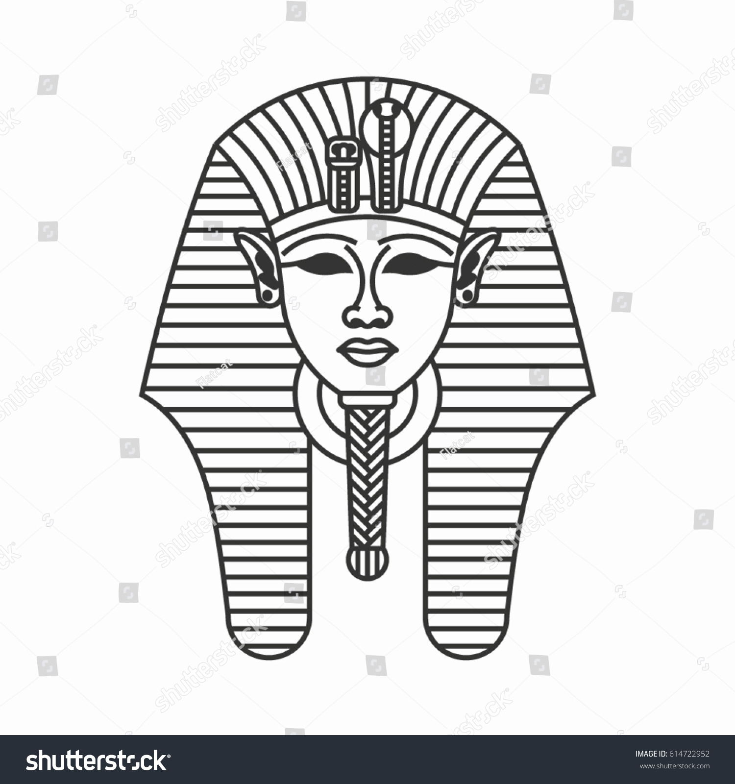 Раскраска Золотая маска Тутанхамона