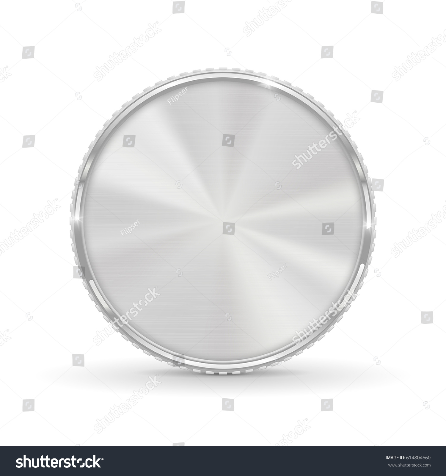 Silver Coin Blank Round Medal Vector Stock Vector (Royalty Free ...