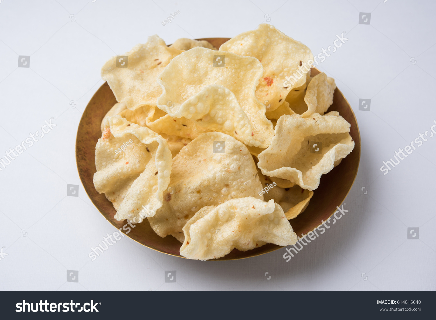 Indian Snack Deep Fried Papad Papadum Stock Photo 614815640 | Shutterstock