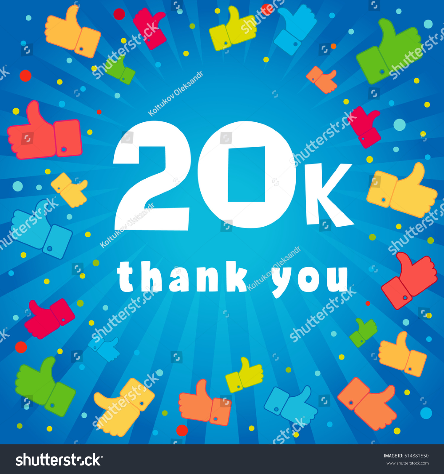 20000 Followers Vector Illustration Thank You Stock Vector Royalty