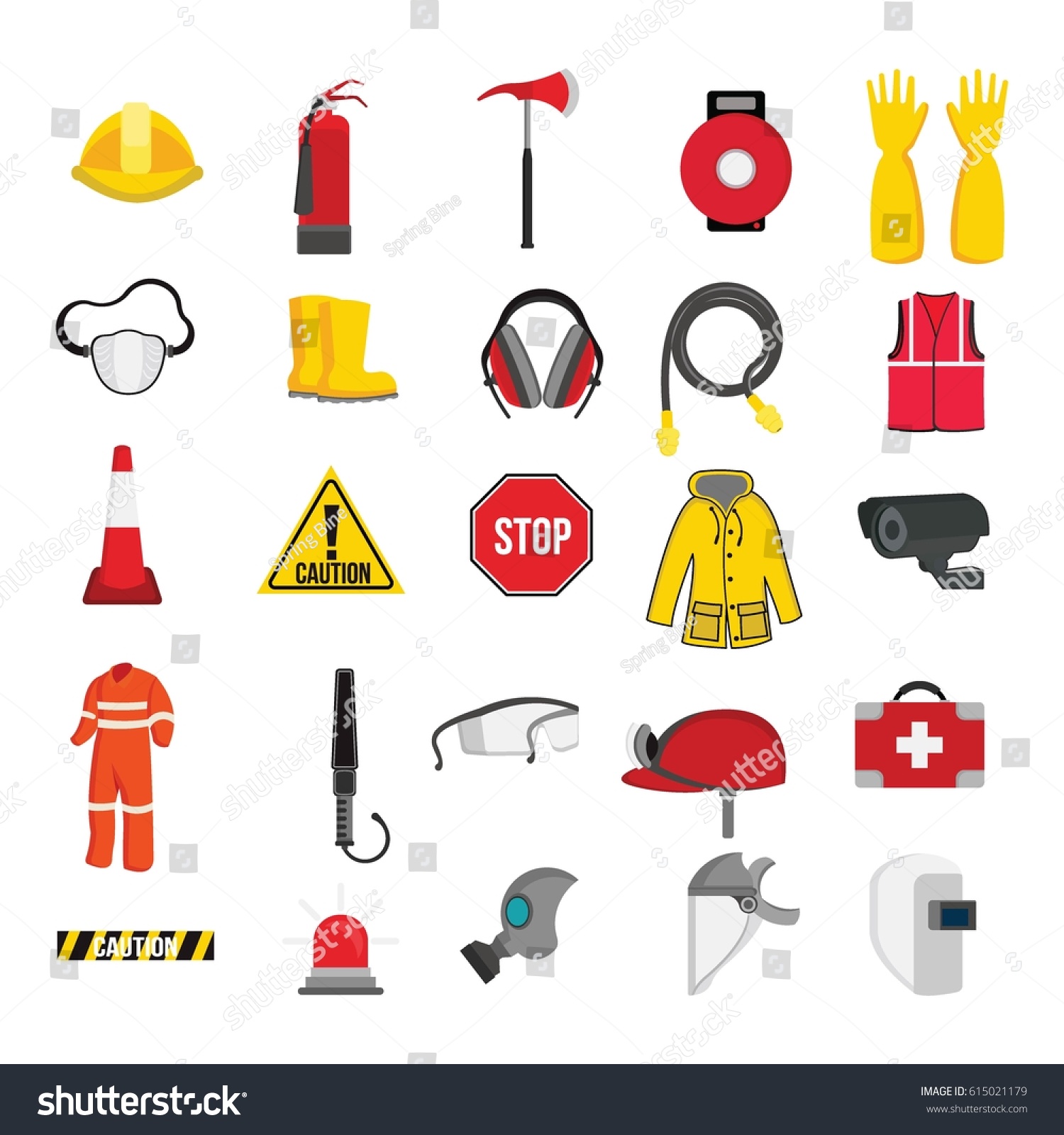 Safety Tools Fire Fighting Design Vector Stock Vector (Royalty Free ...