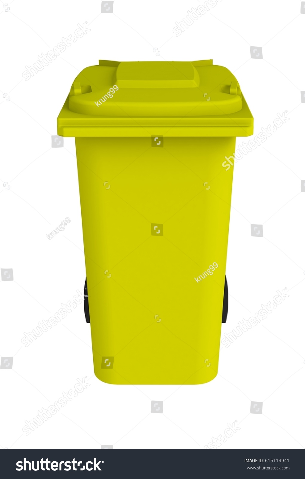 Front View Yellow Garbage Wheelie Bin Stock Illustration 615114941 ...