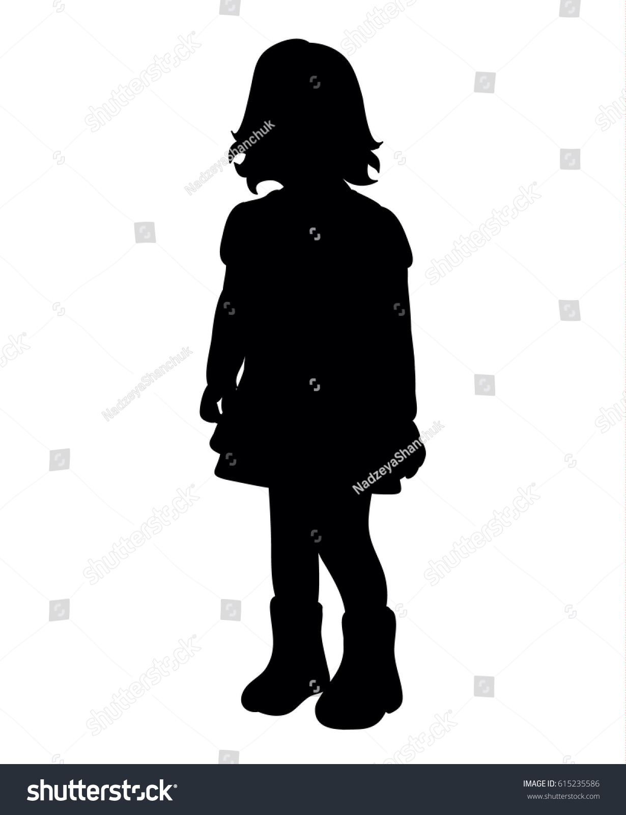 Black Silhouette Child Stock Vector (Royalty Free) 615235586 | Shutterstock