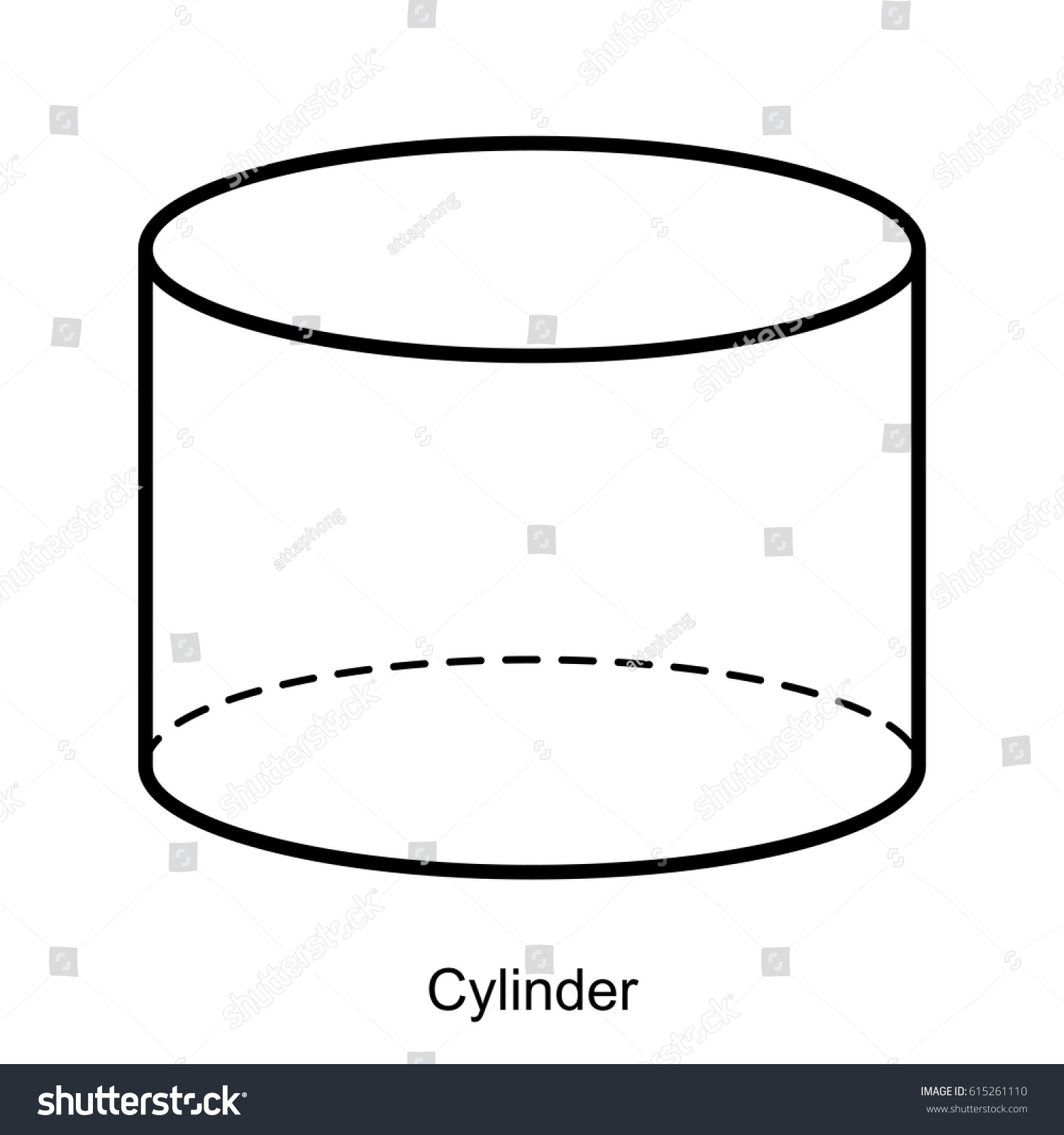 Cylinder Vector Geometric Shapes Preschool Primary Stock Vector ...