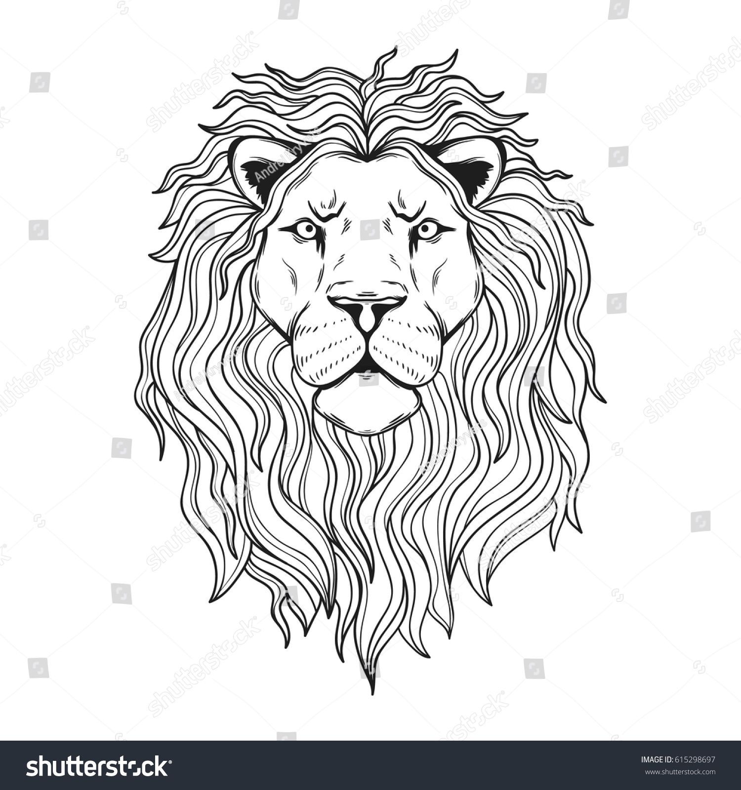 Lions Head Your Design Stock Vector (Royalty Free) 615298697 | Shutterstock