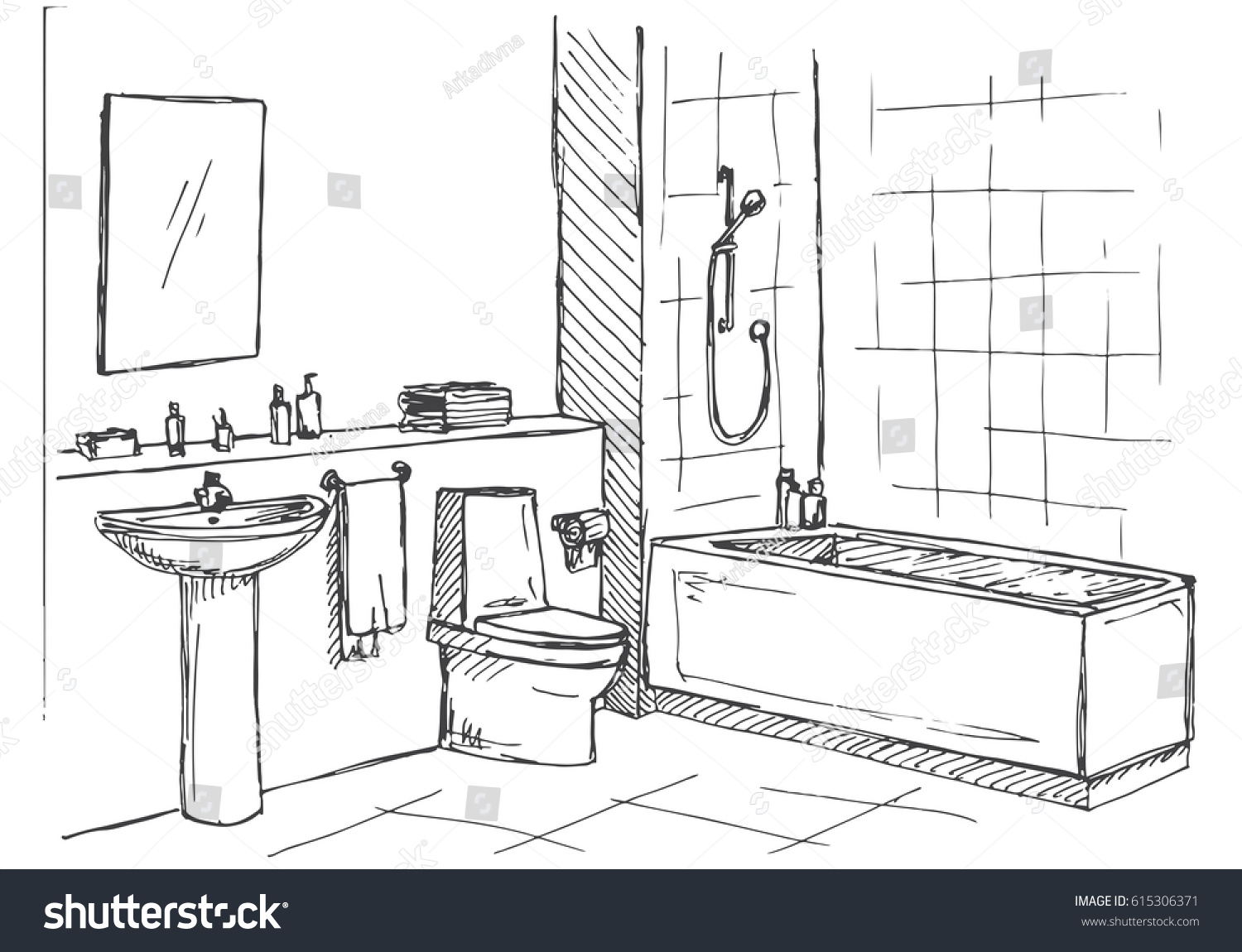 Эскиз ванной комнаты в хрущевке
