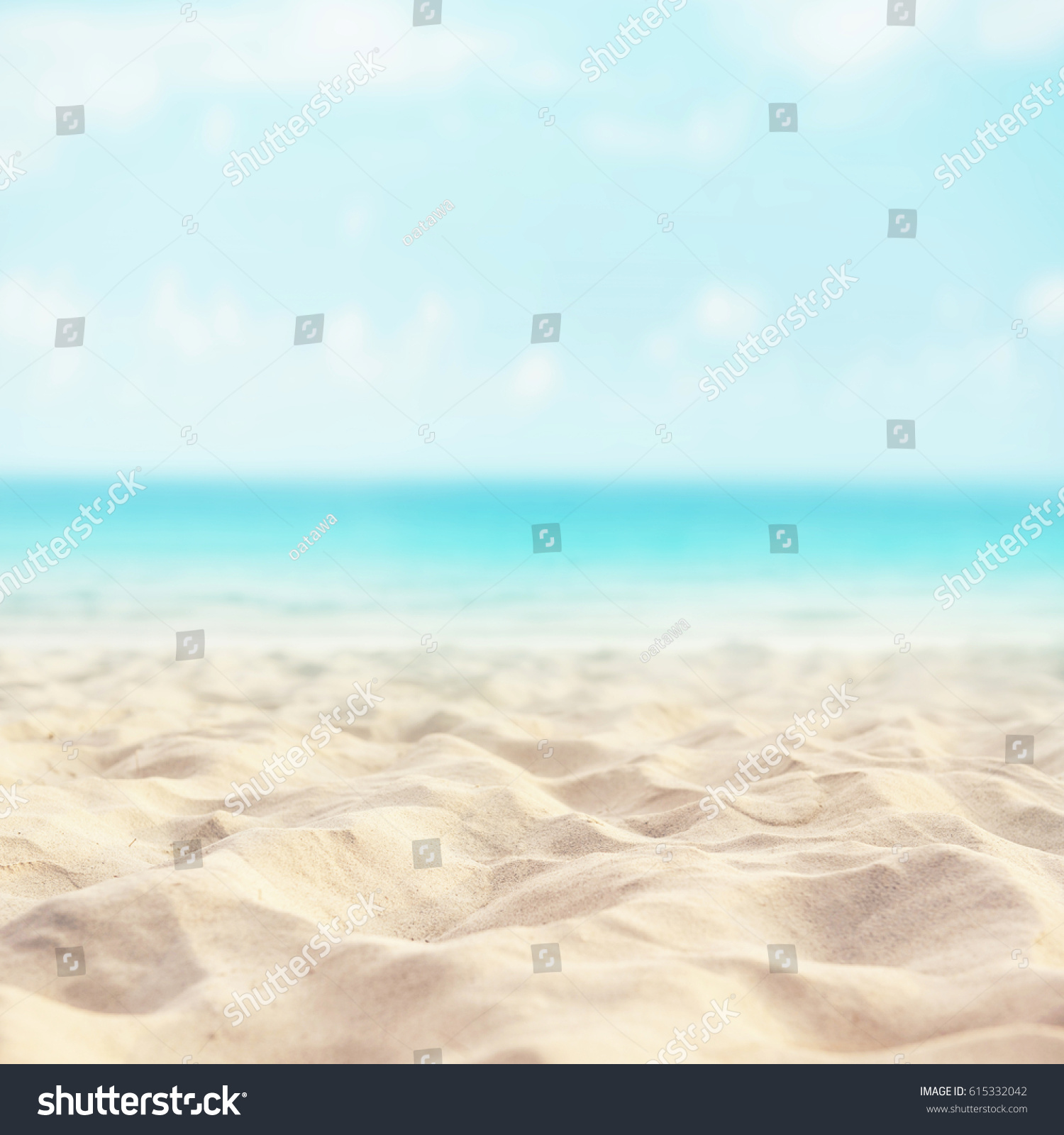 Sand Beach Tropical Blurred Sea Sky Stock Photo 615332042 | Shutterstock