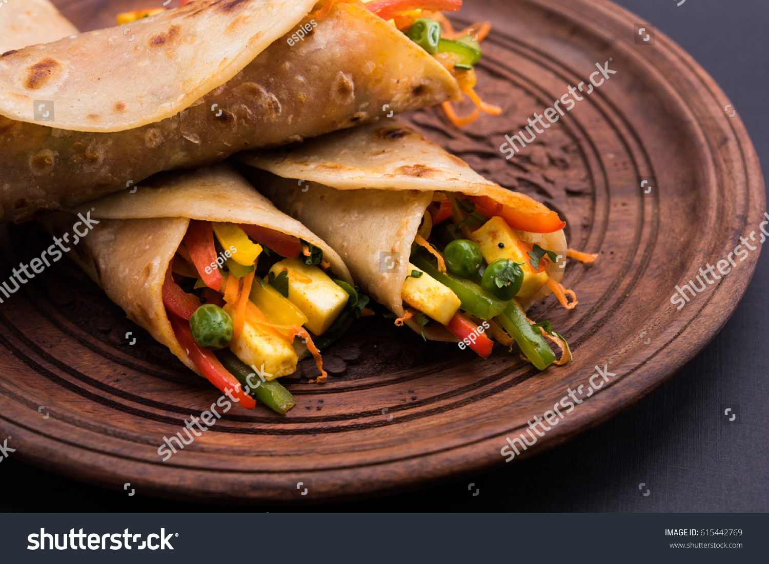 Indian Popular Snack Food Called Vegetable Stock Photo 615442769