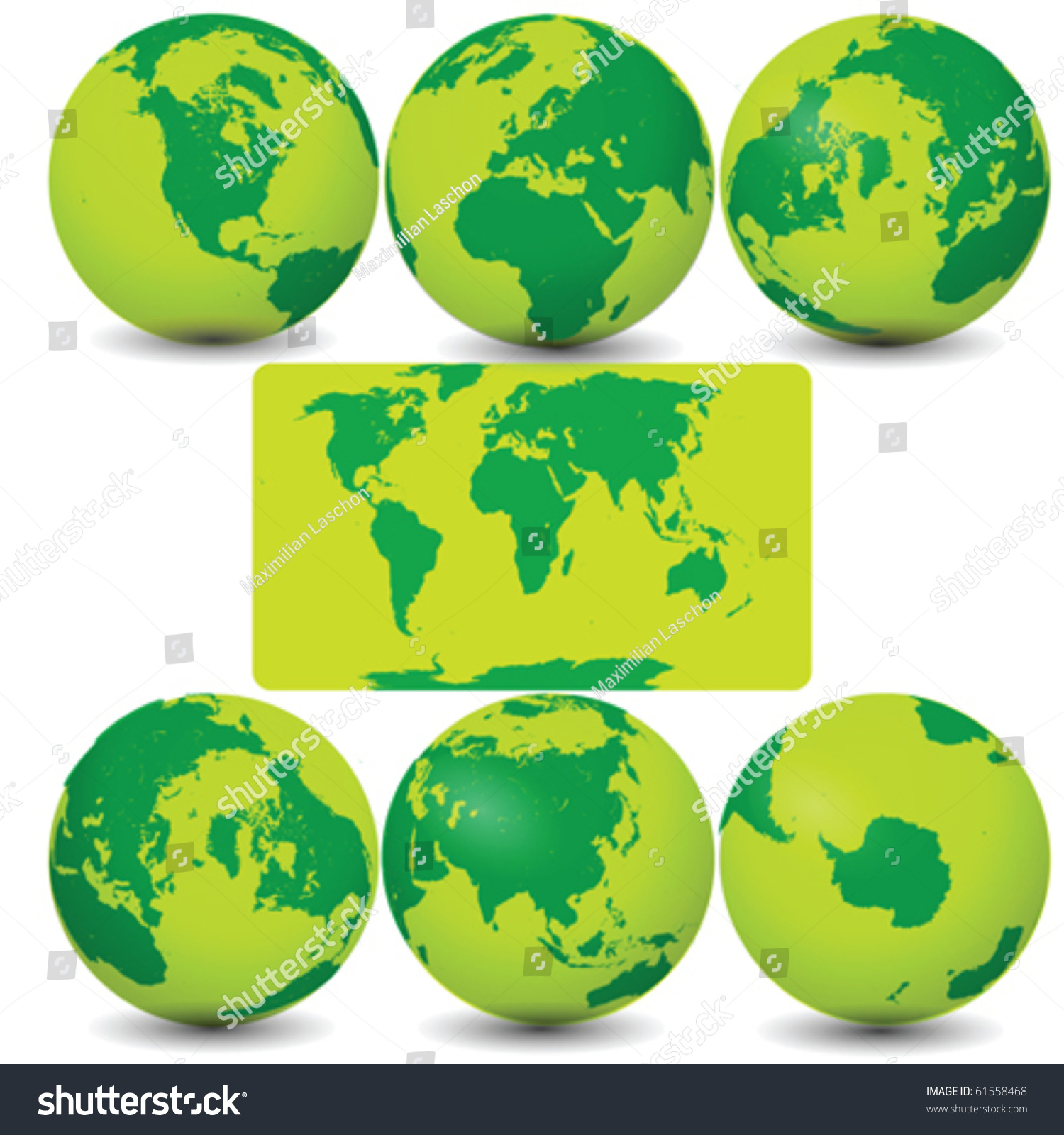 Collection Earth Globes Vector Stock Vector 61558468   Shutterstock