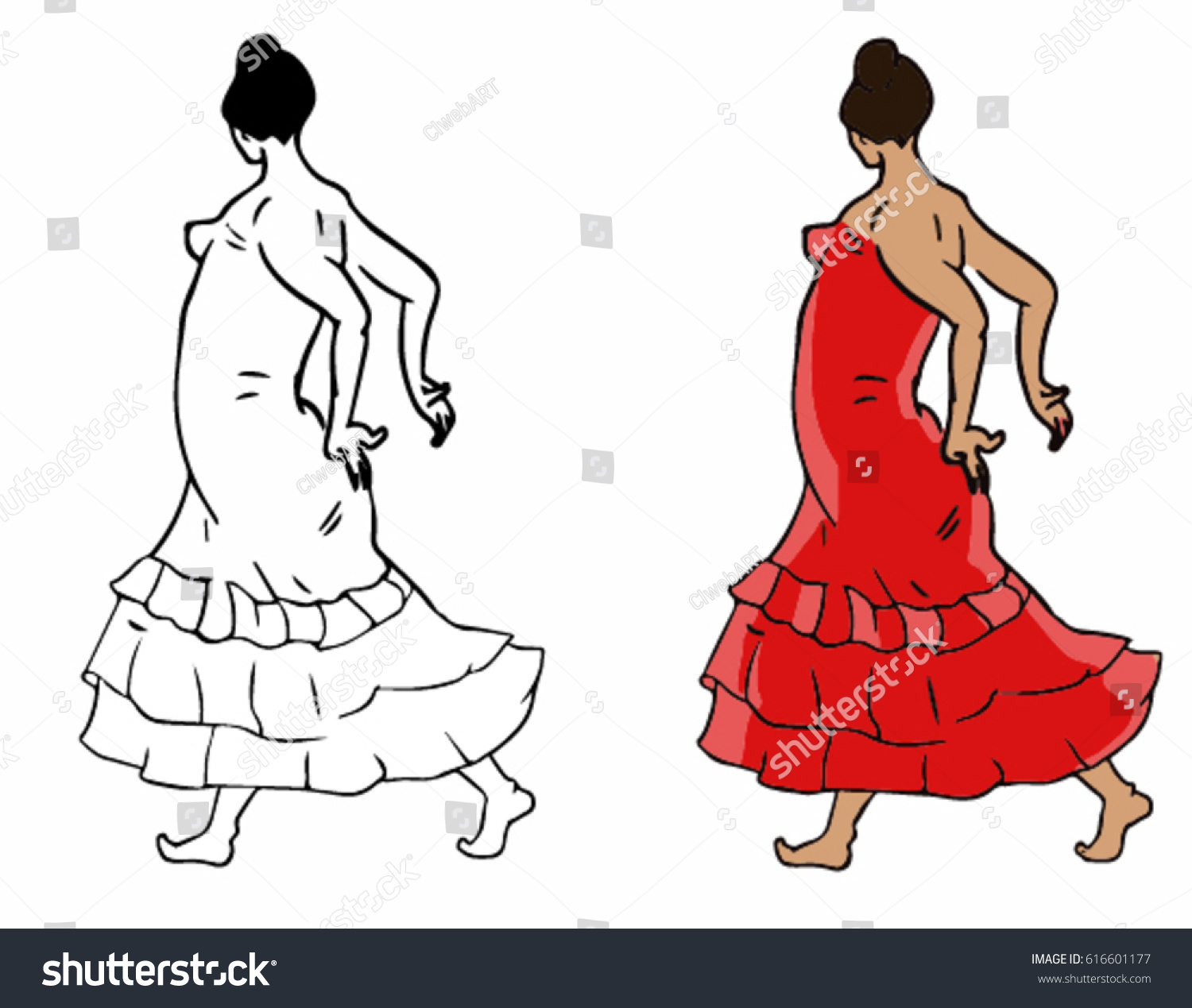 Spanish Flamenco Dancer Vector Illustration Stock Vector (Royalty Free ...