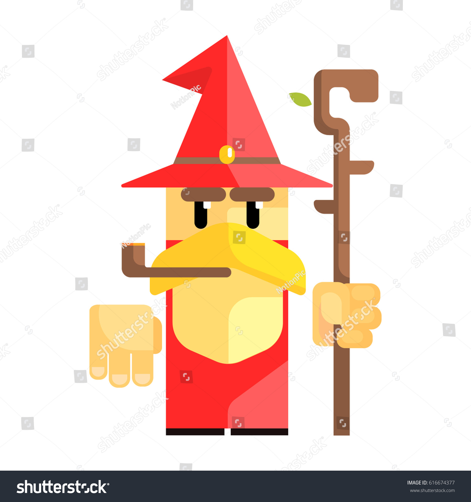 Cartoon Garden Gnome Smoking Pipe Fairy Stock Vector (Royalty Free ...