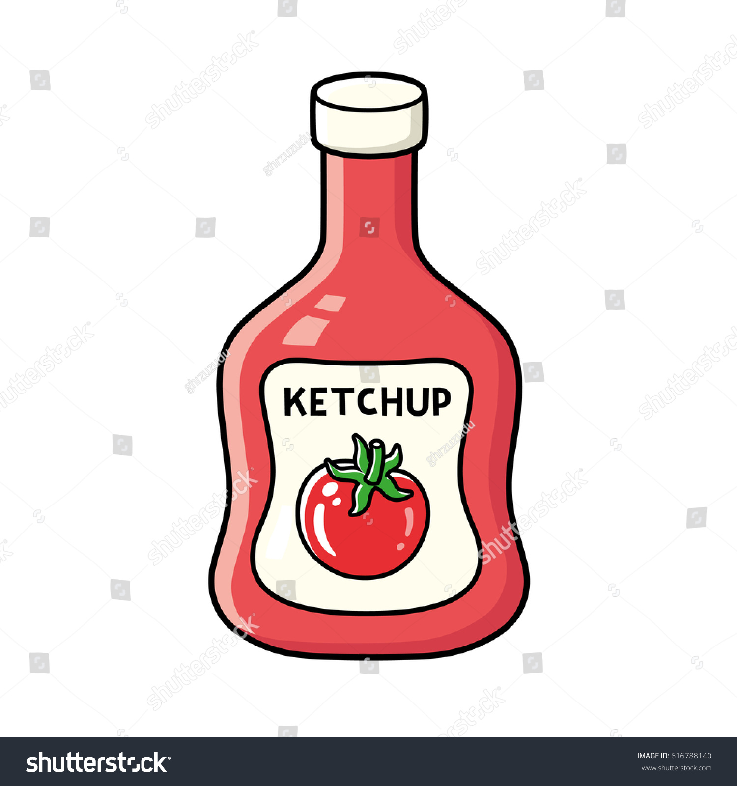 Tomato Ketchup Bottle Isolated Stock Vector (Royalty Free) 616788140 ...