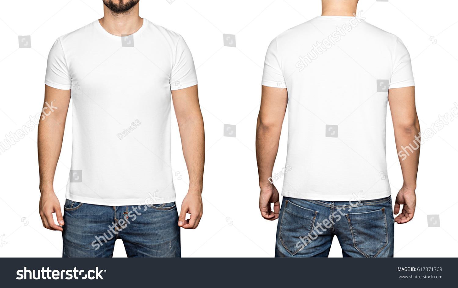 White Tshirt On Young Man Isolated Stock Photo 617371769 | Shutterstock