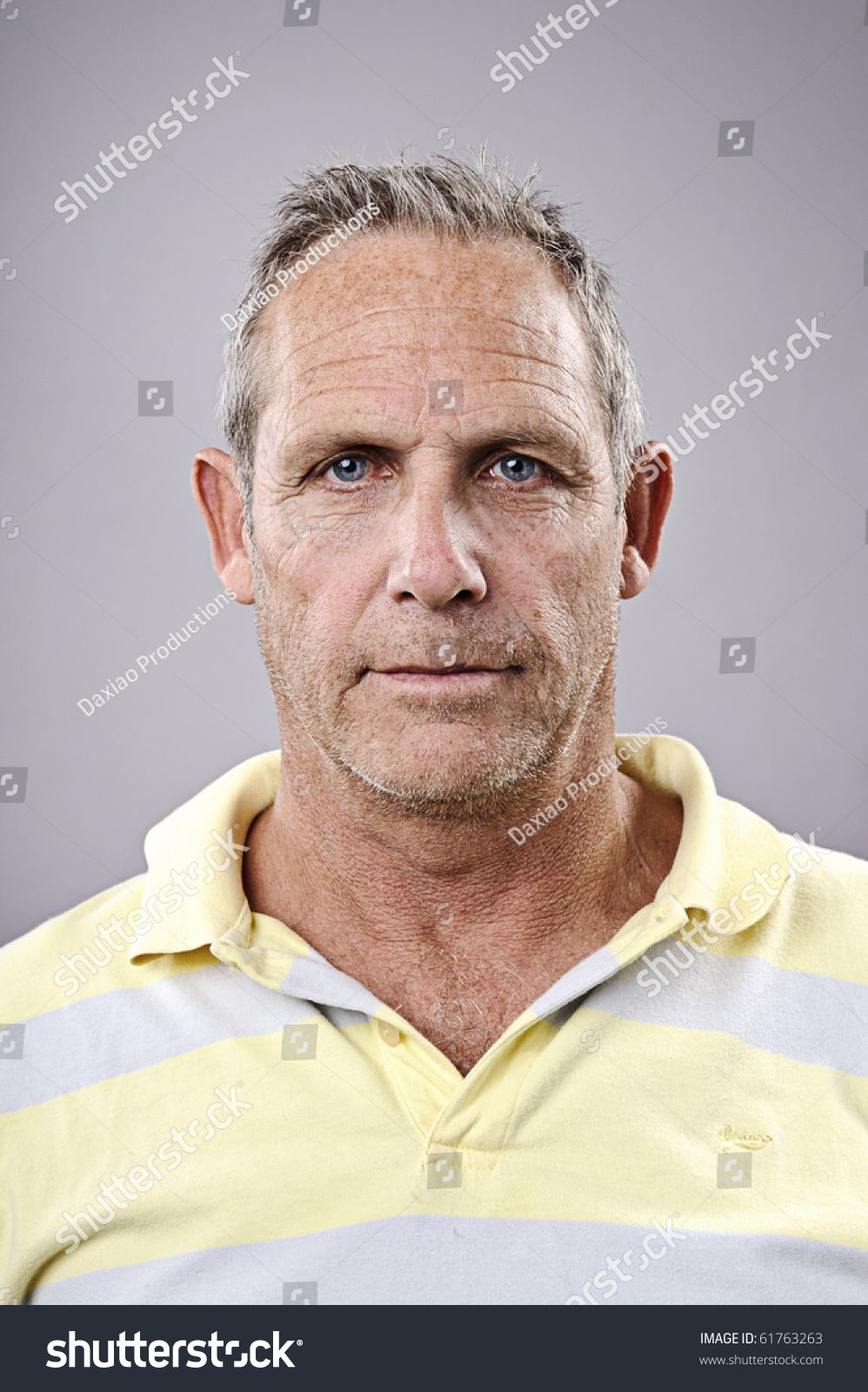 Portrait Man Studio Grey Background Stock Photo 61763263 | Shutterstock