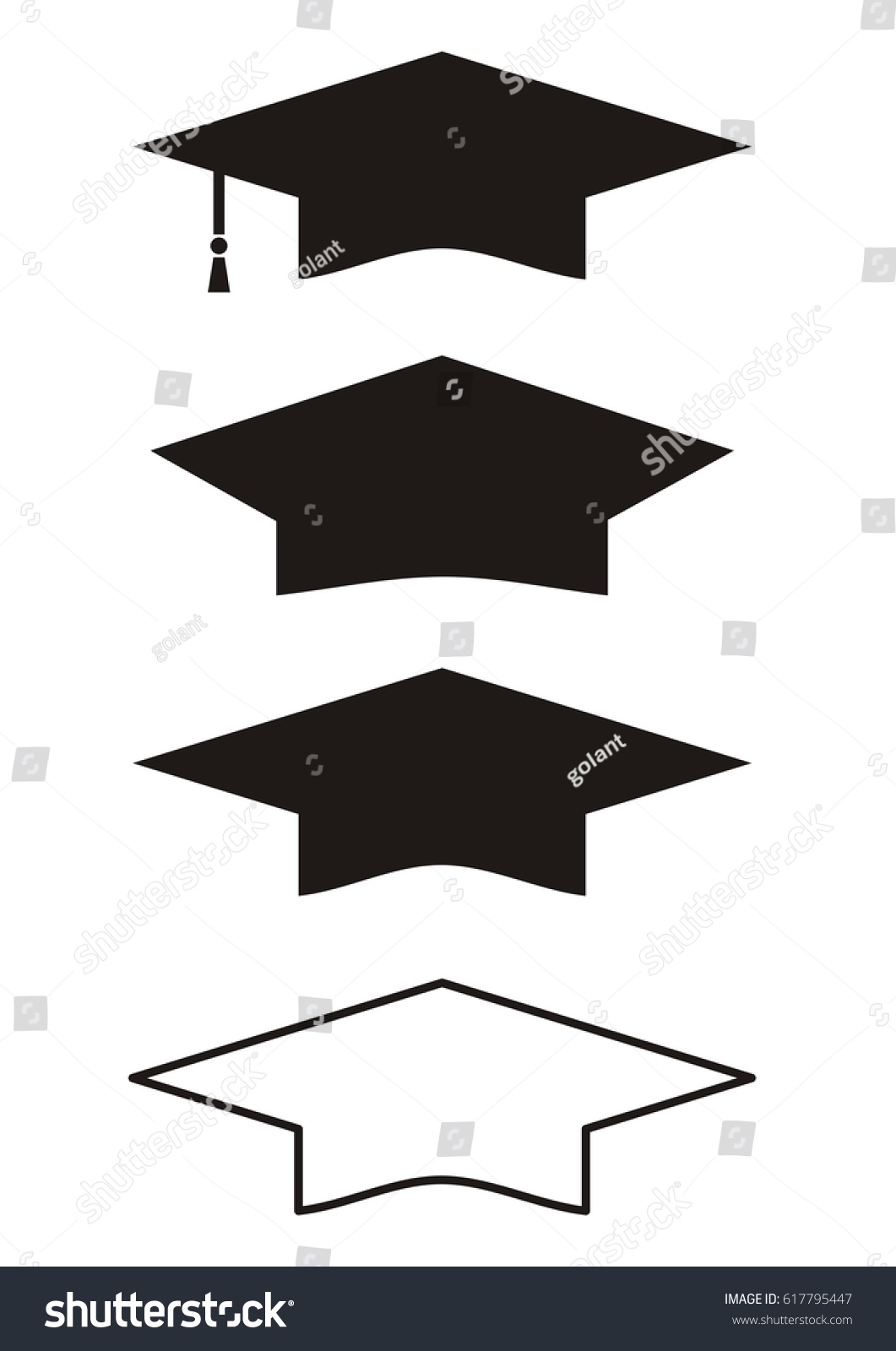 Graduation Gown Cap Set Vector Illustration Stock Vector (Royalty Free ...