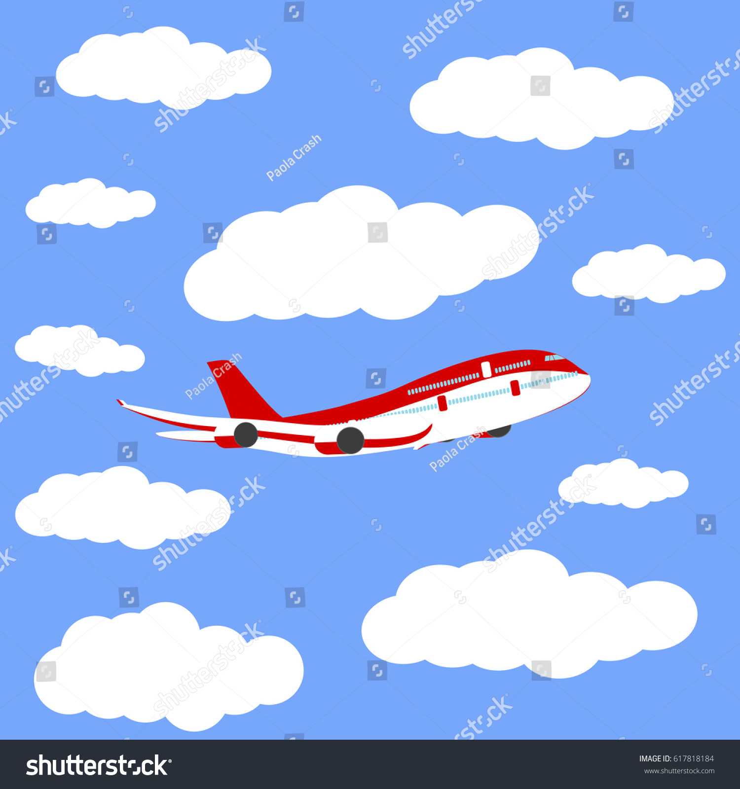 Airplane Sky Icon Vector Illustration Stock Vector (Royalty Free ...