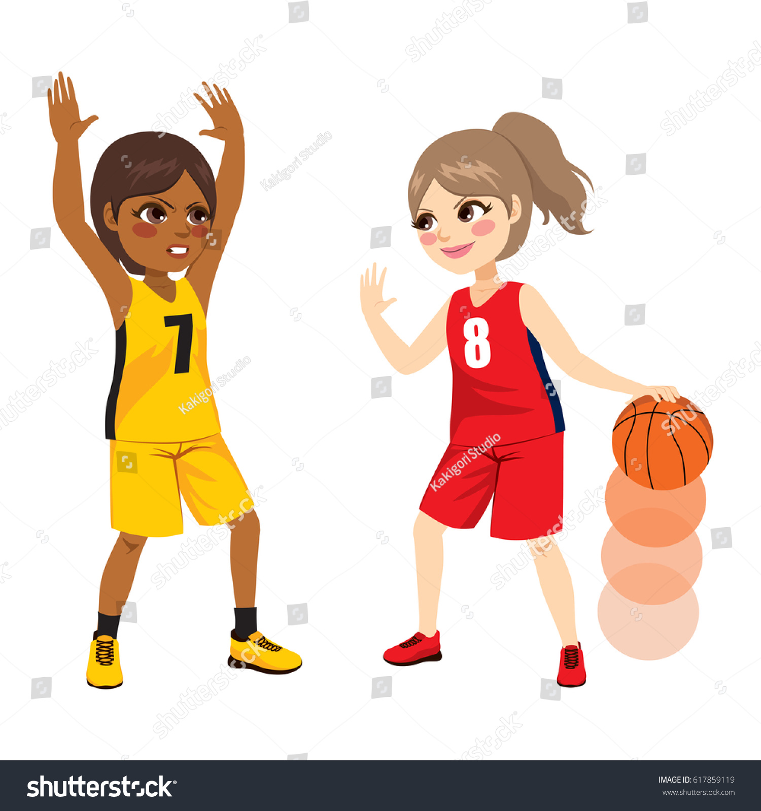 Девочка баскетболист векторное изображение
