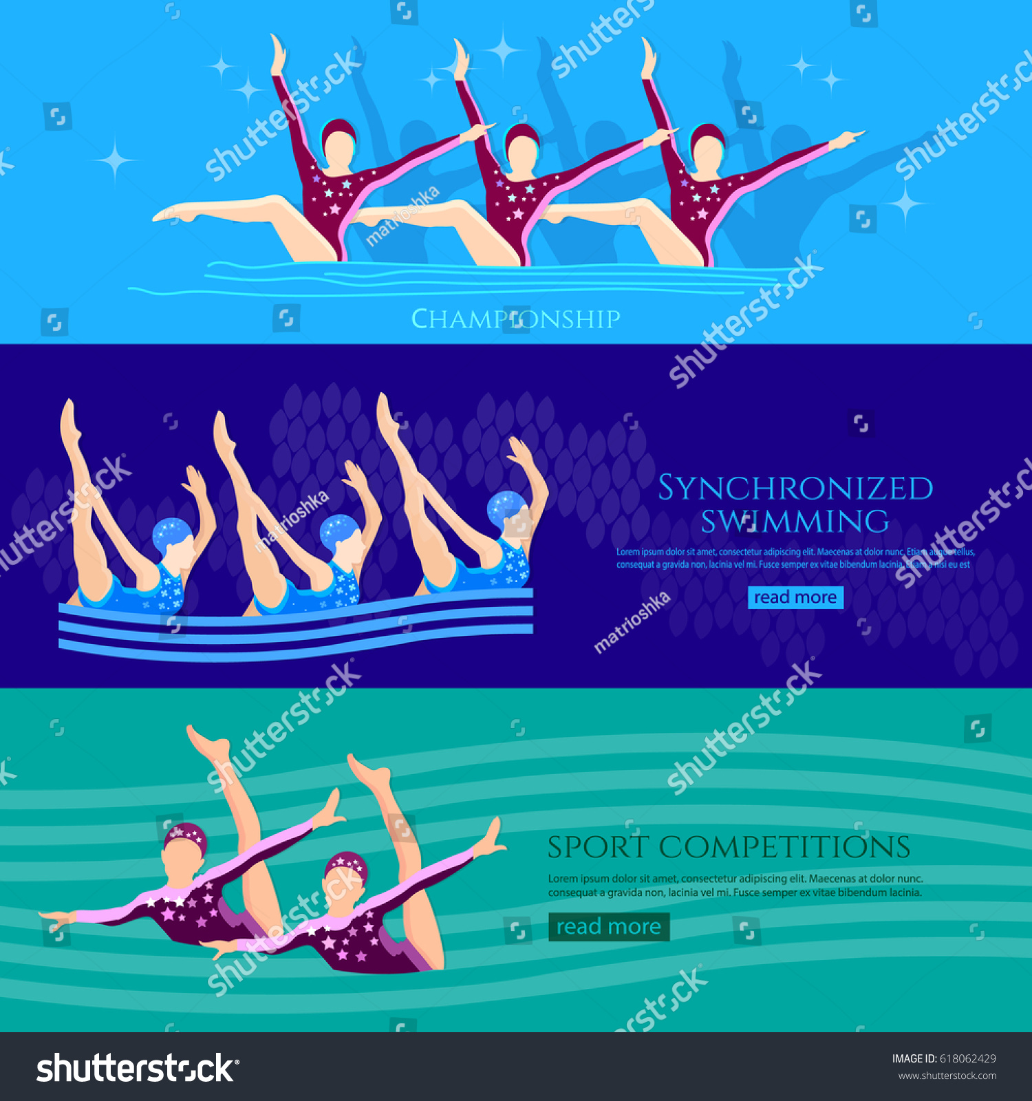 Плакат на синхронное плавание спортивное