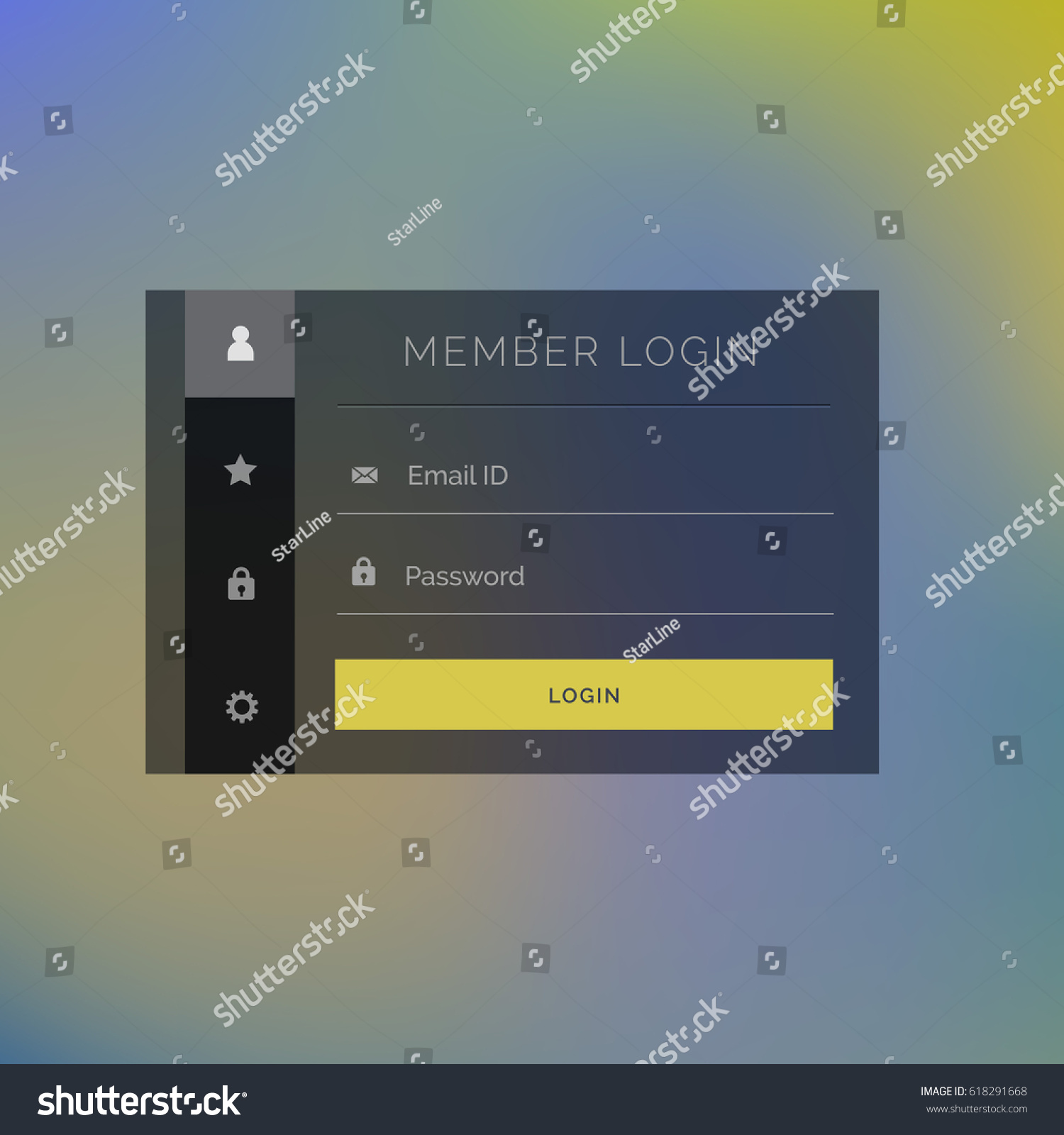 Elegant Member Login Form Template Design Stock Vector (Royalty Free ...