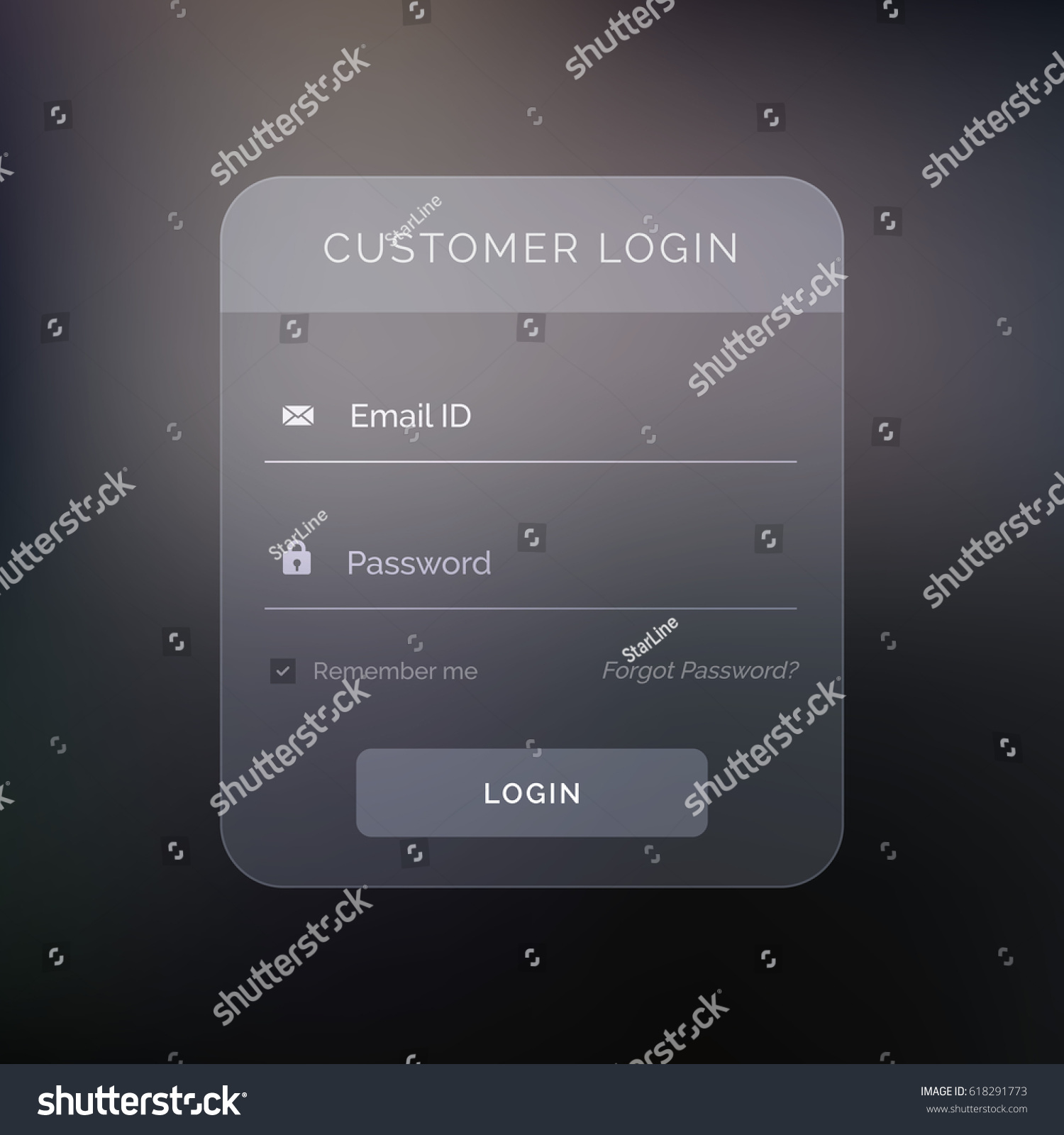 Creative Dark Login Form Design Template Stock Vector (Royalty Free ...