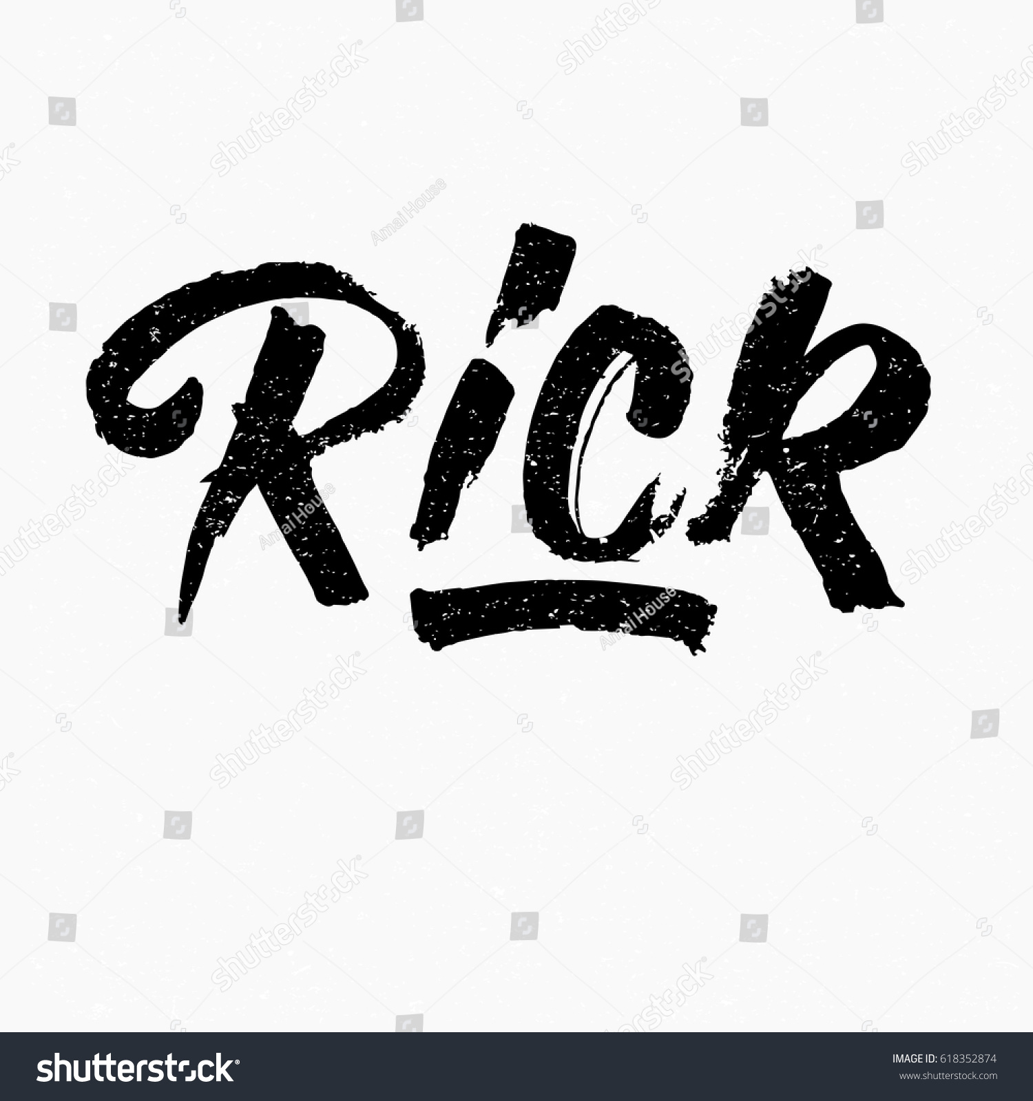 Rick Ink Hand Lettering Modern Brush Stock Vector (Royalty Free ...