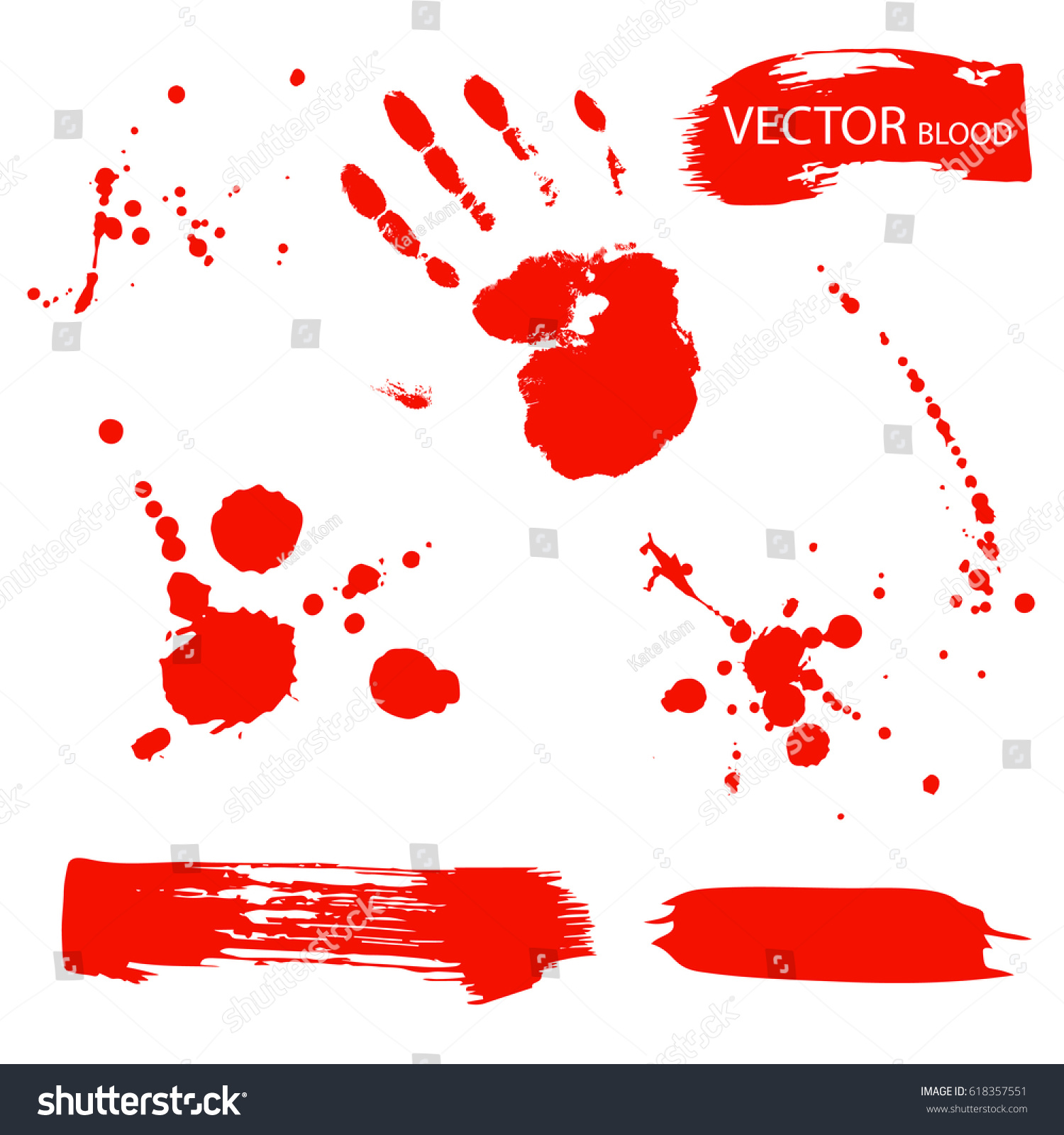 Blood Splatter Hand Prints Vector Stock Vector (Royalty Free) 618357551 ...