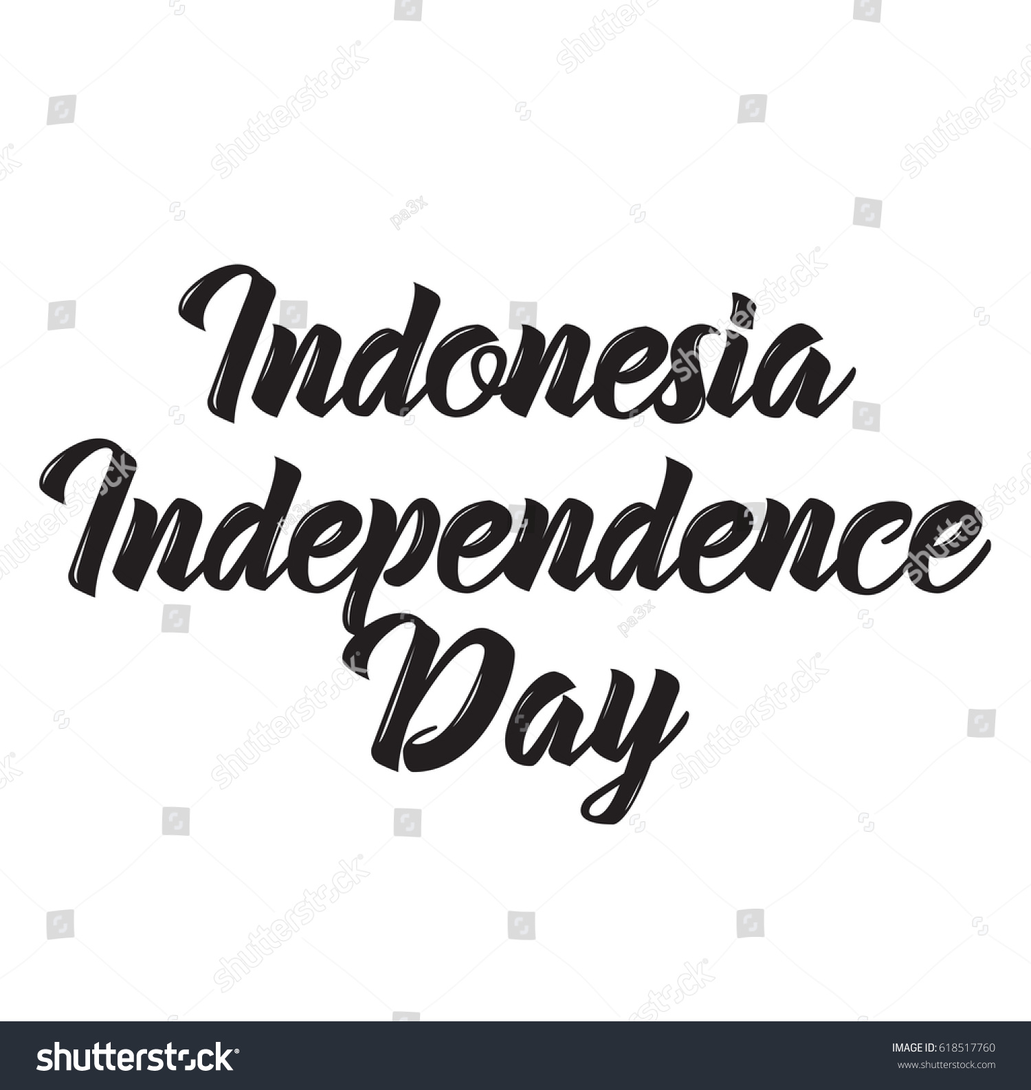 Indonesia Independence Day Text Design Vector Stock Vector (royalty 