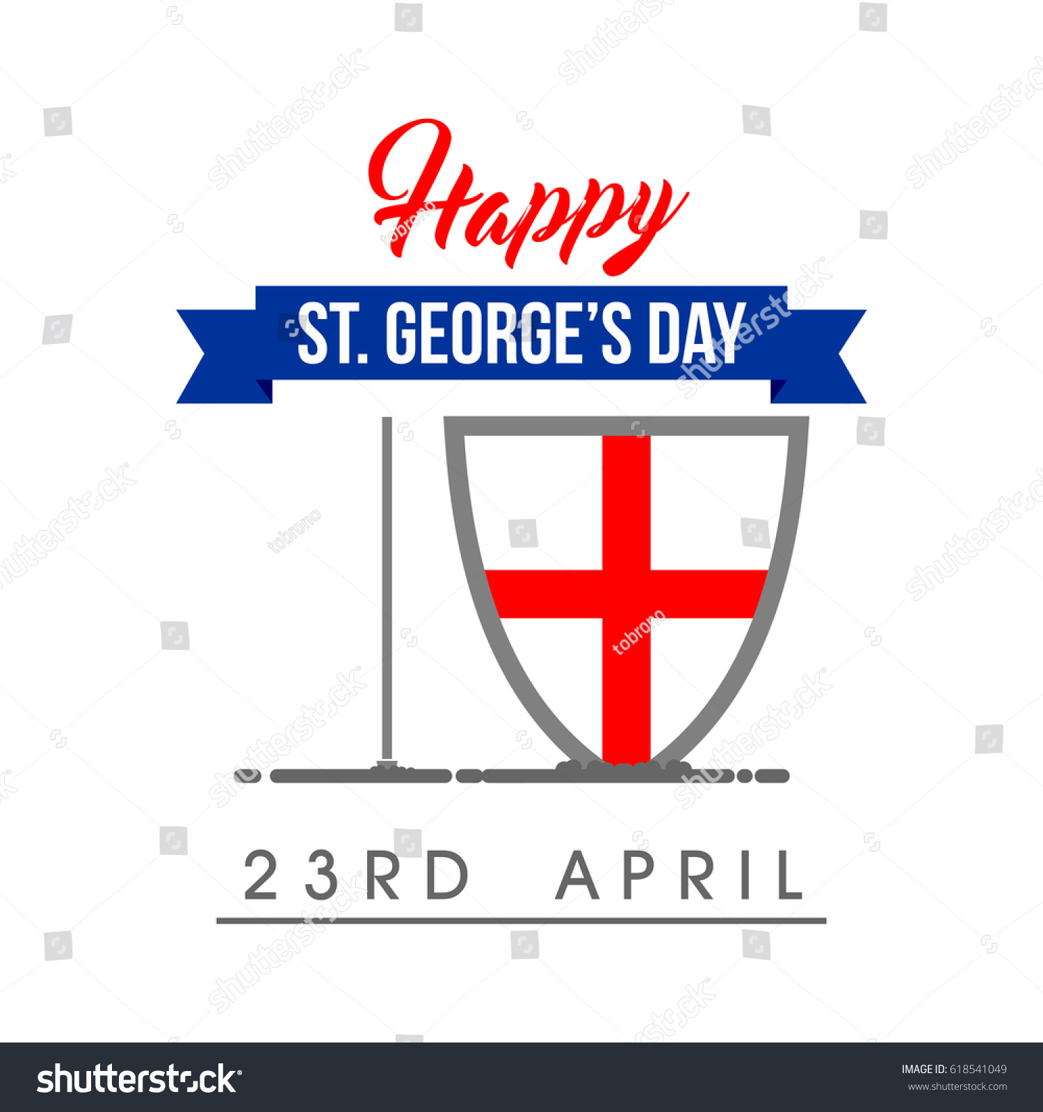 Happy St Georges Day Logo Vector Stock Vector (Royalty Free) 618541049 ...