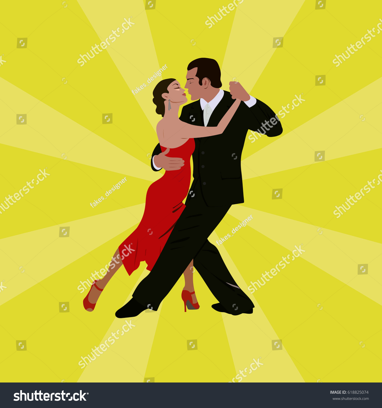 Tango Dancing Couple Man Woman Stock Vector Royalty Free Shutterstock