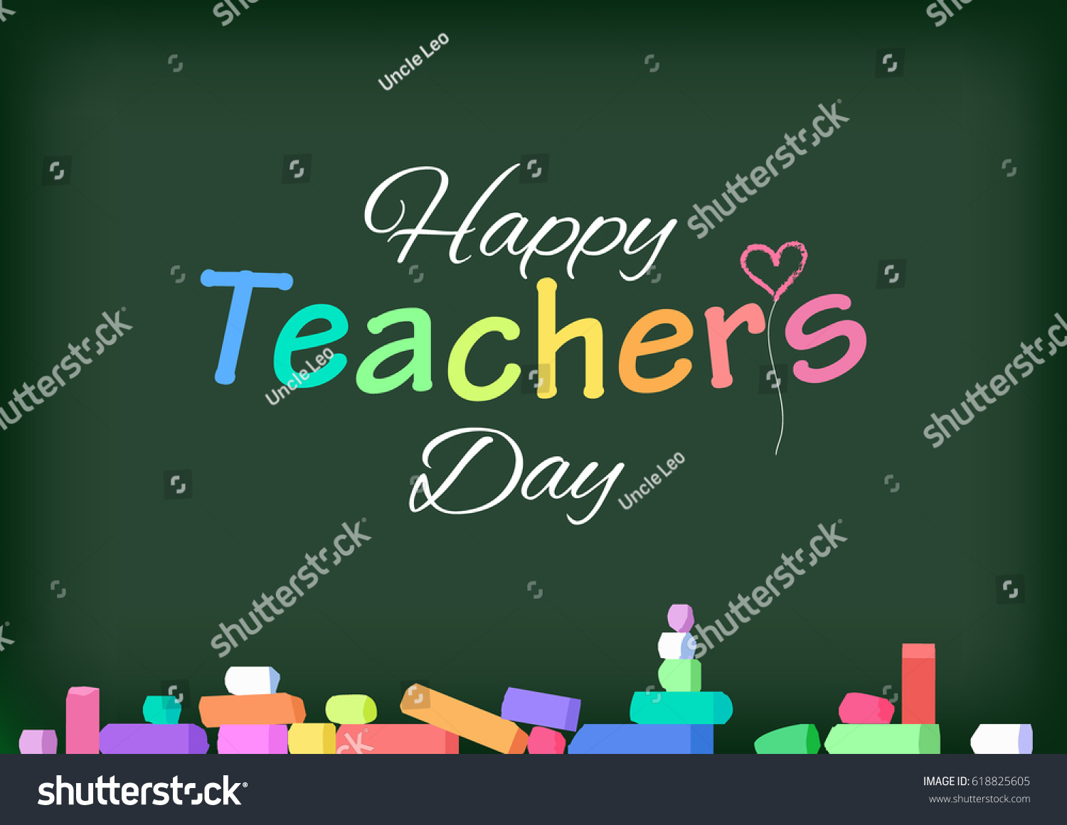 Happy Teachers Day Greeting Card School Stock Vector (Royalty Free ...