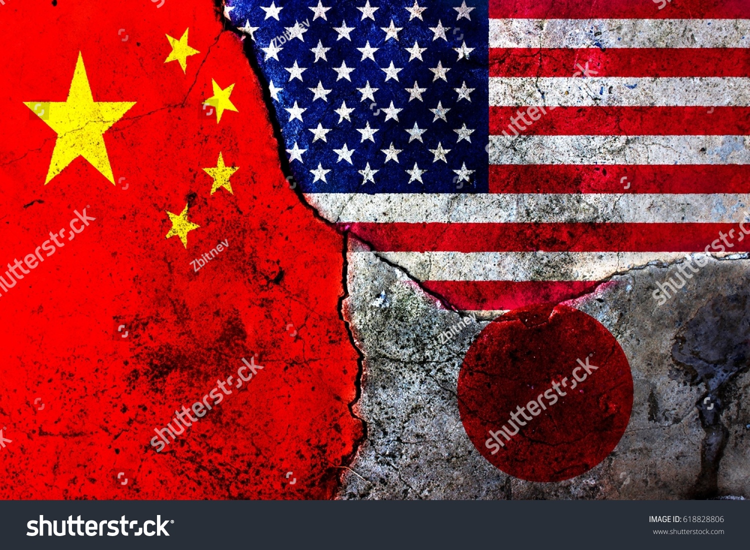 Cracks Wall Flags Usa China Japan Stock Photo 618828806 Shutterstock Cracks Wall Flags Usa China Japan Stock Photo 618828806 Shutterstock