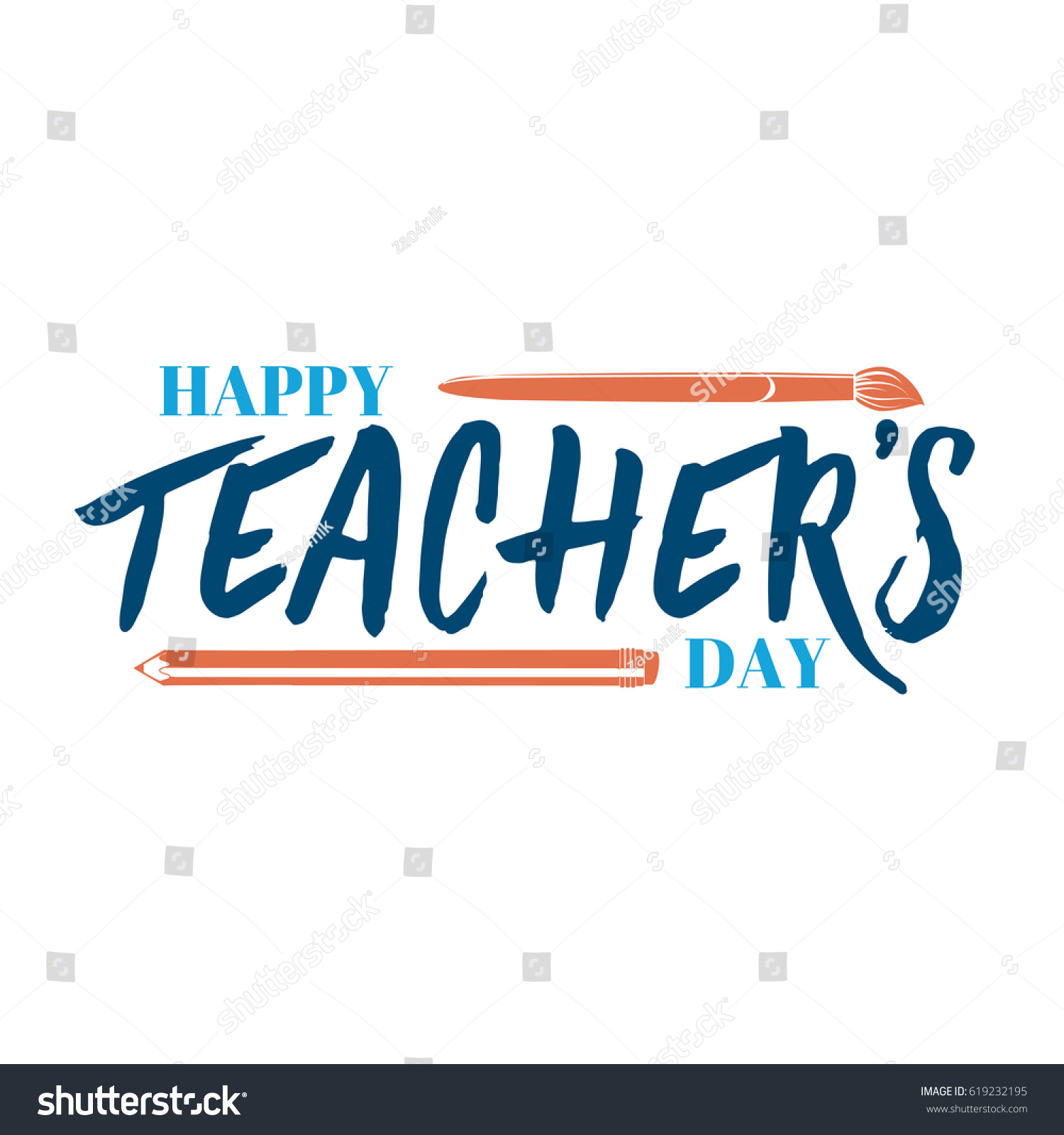 Lettering Calligraphy Modern Happy Teachers Day Stock Vector (Royalty ...