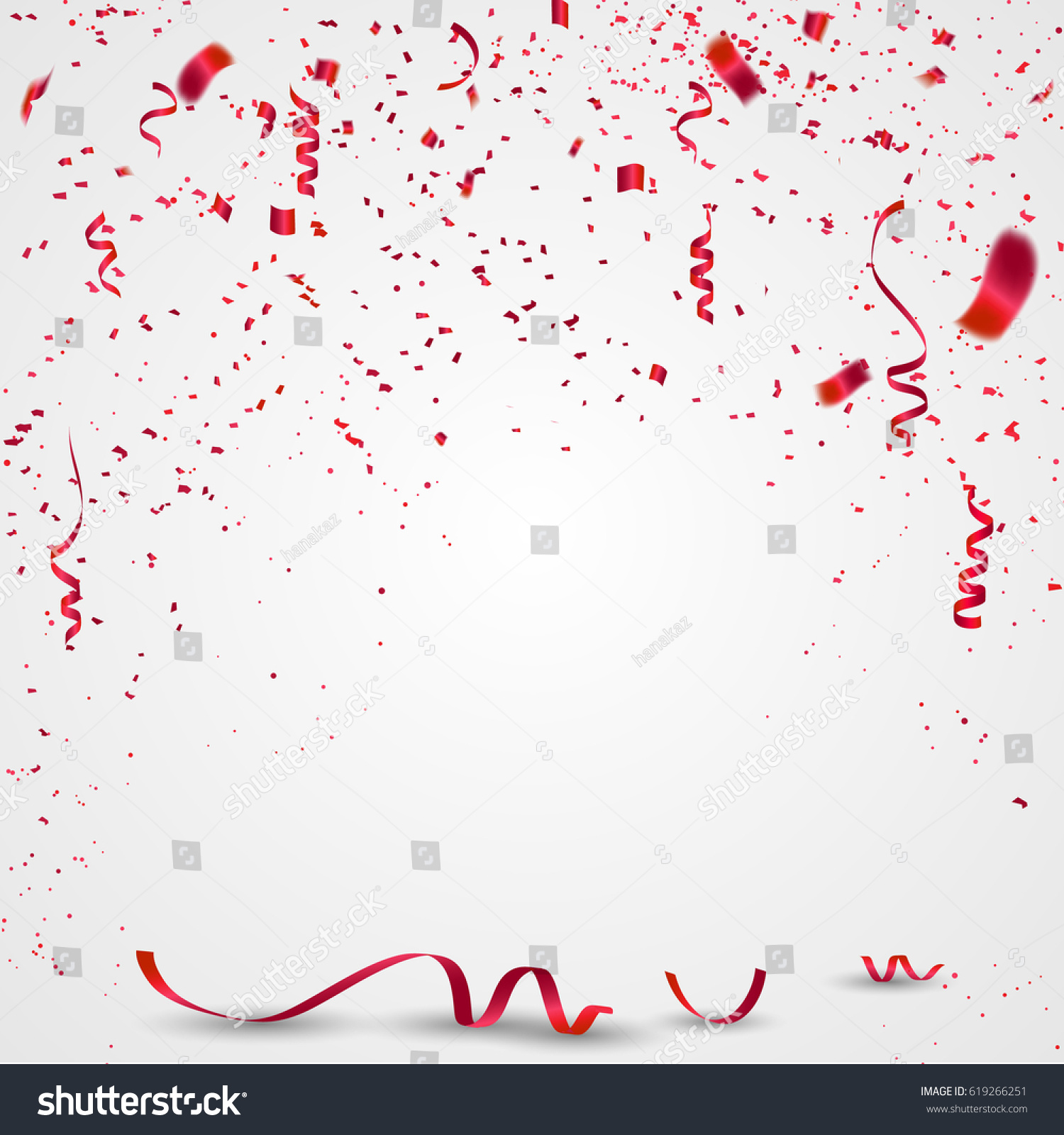 Celebration Background Template Confetti Red Ribbons Stock Vector Royalty Free 619266251 6577