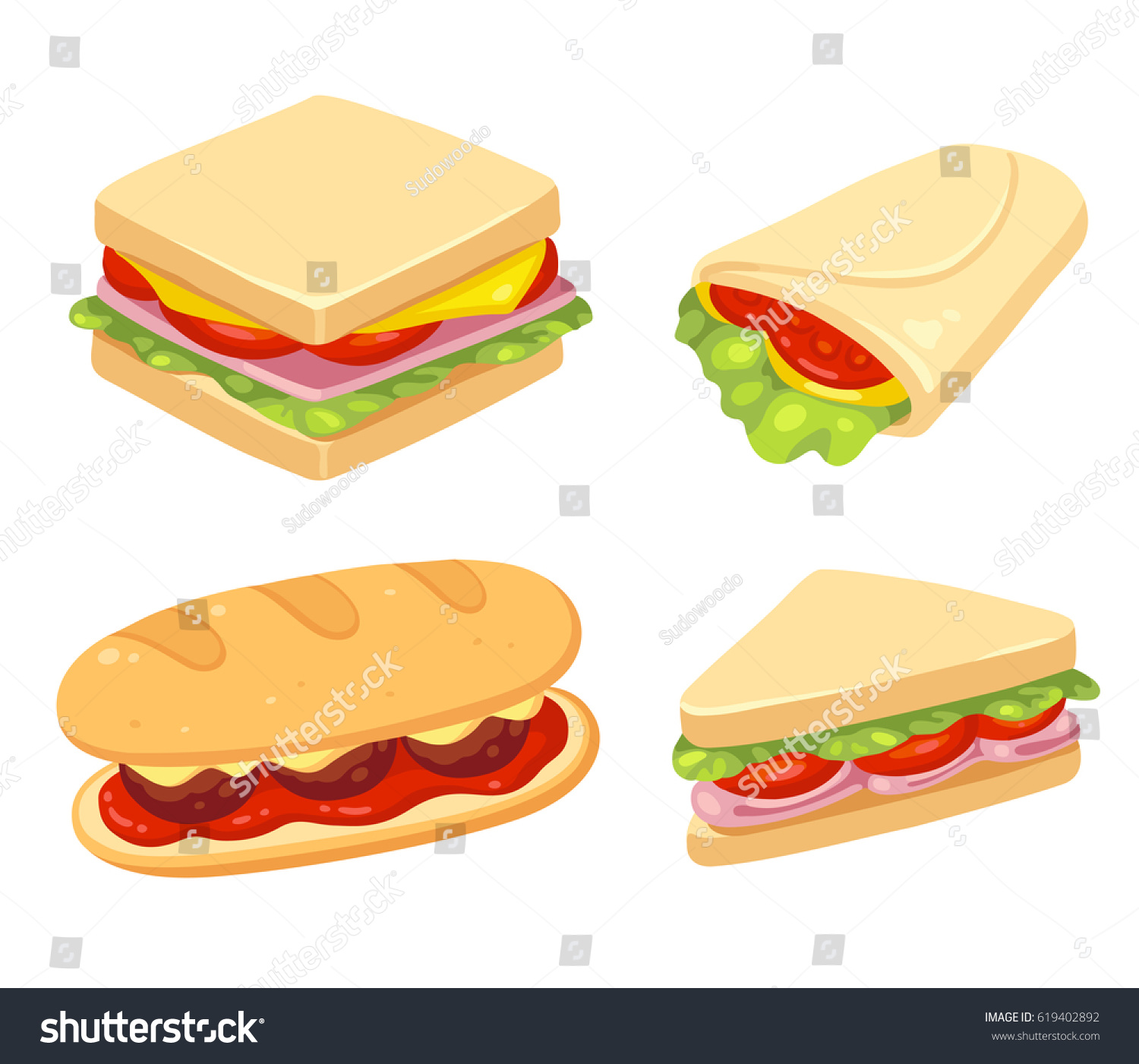 Панини бутерброд наклейки