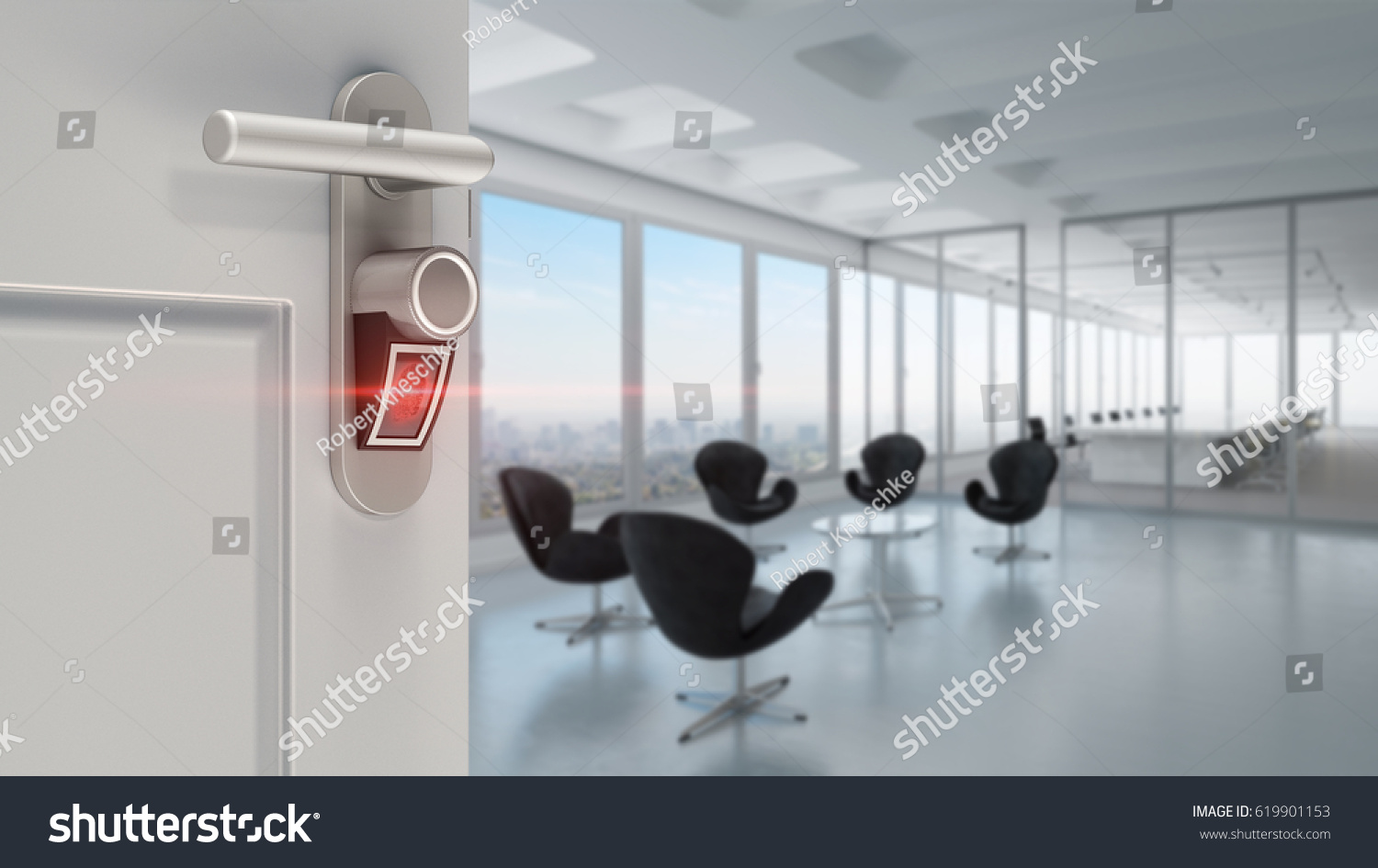 Smart Door Lock Business Conference Room Stock Illustration 619901153