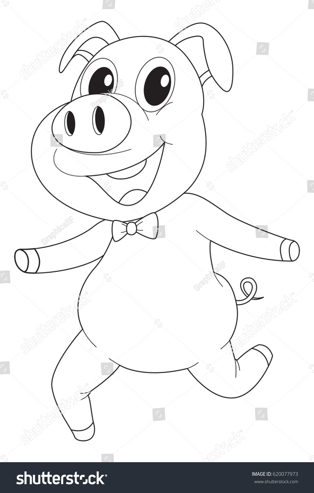 Animal Outline Pig Illustration Stock Vector (Royalty Free) 620077973 ...