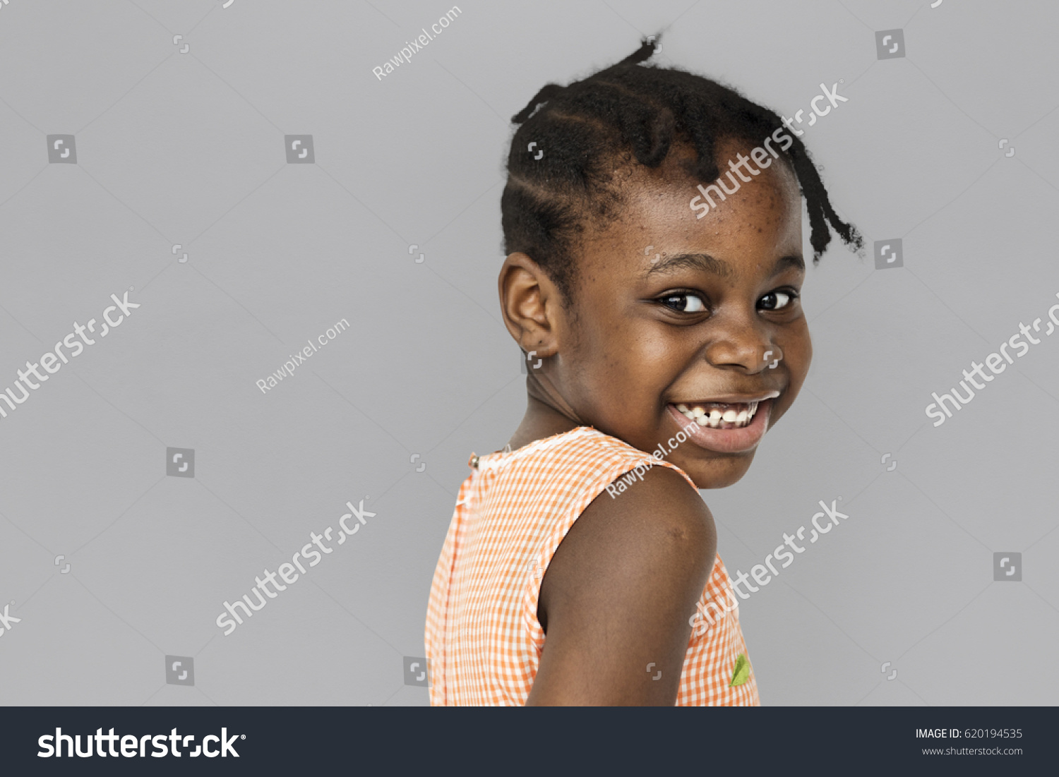 Little Girl Smile Face Expression Studio Stock Photo 620194535 ...