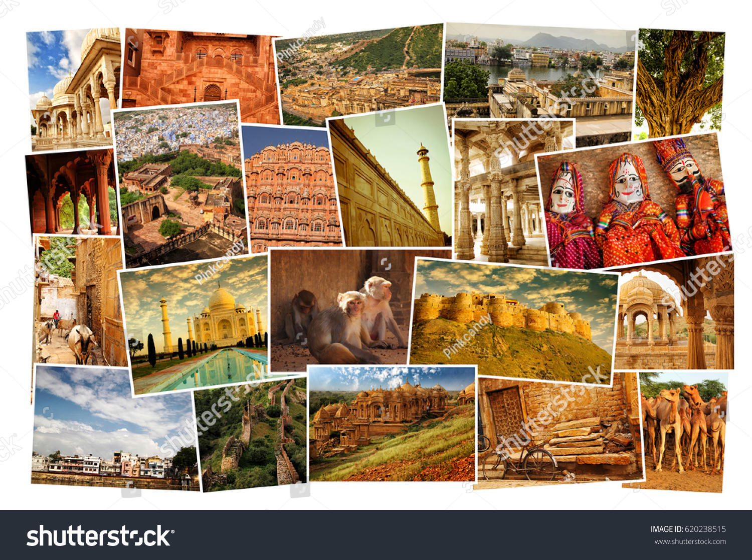 Collage Images Famous Location Rajasthan North Stock Photo 620238515 ...