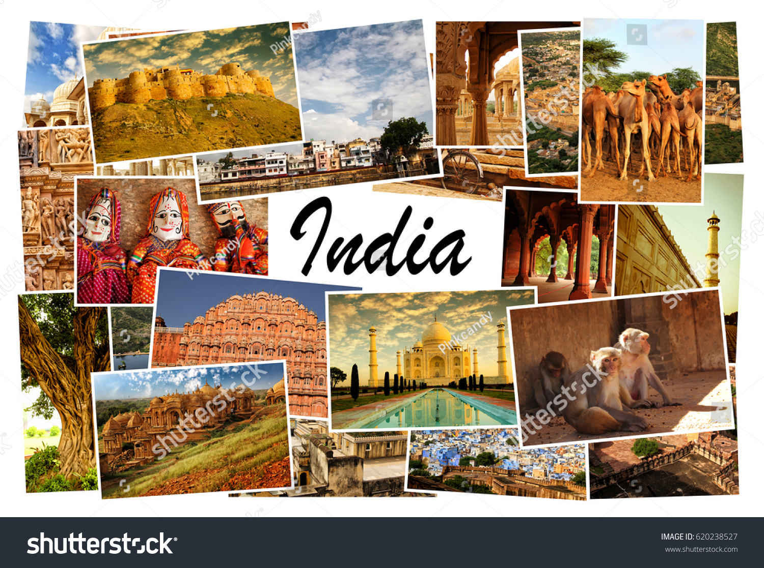 Collage Images Famous Location Rajasthan India Stock Photo 620238527 ...