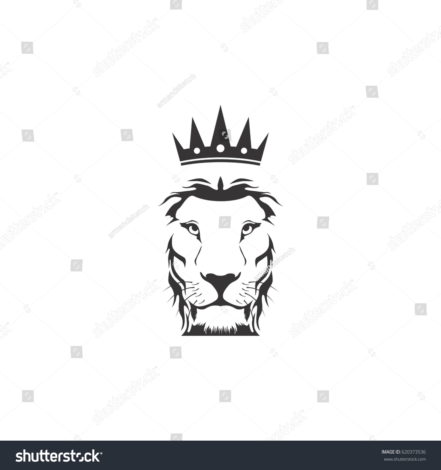 Лев с короной контур
