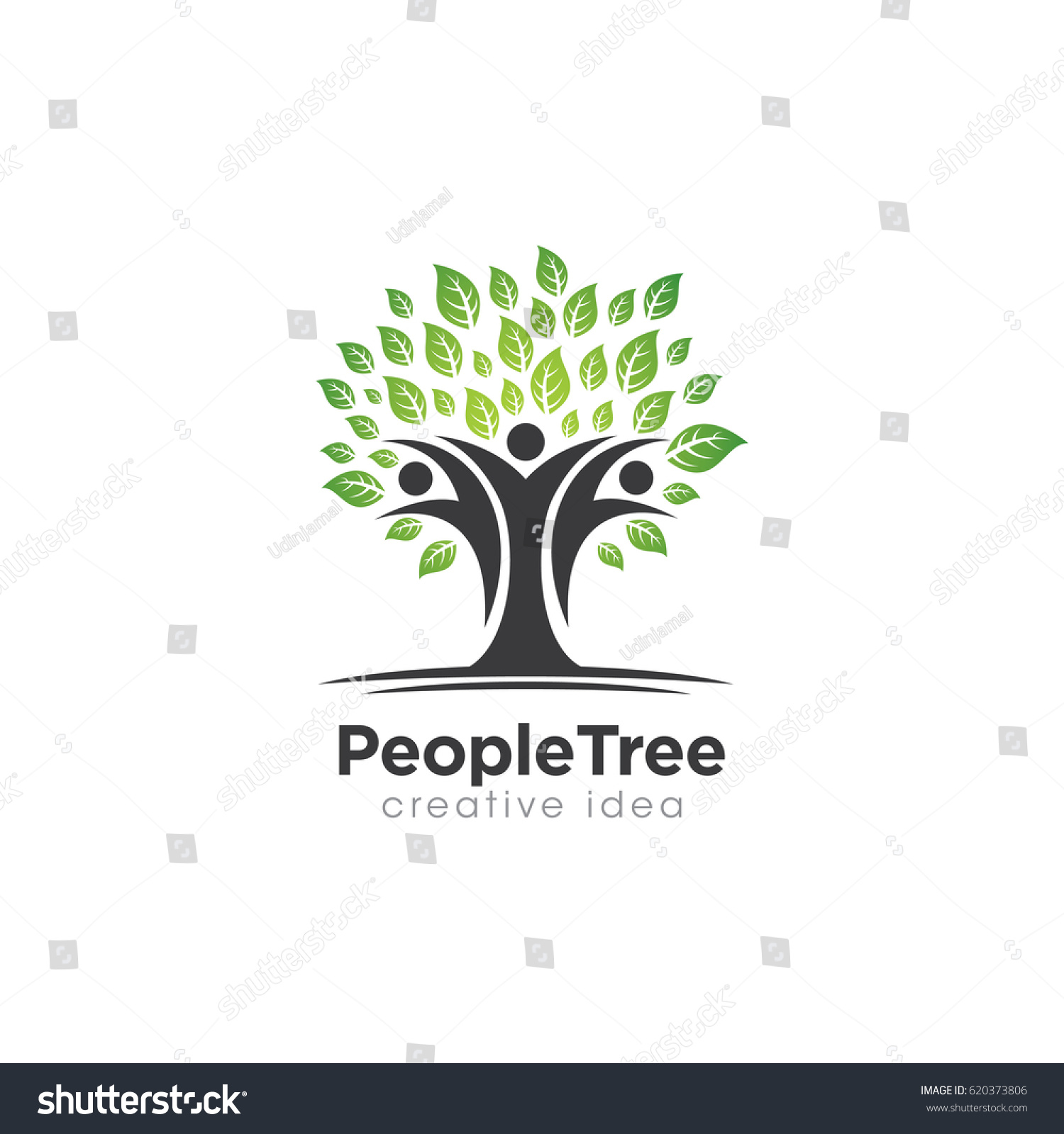 Creative People Tree Concept Logo Design Stock Vector (Royalty Free ...