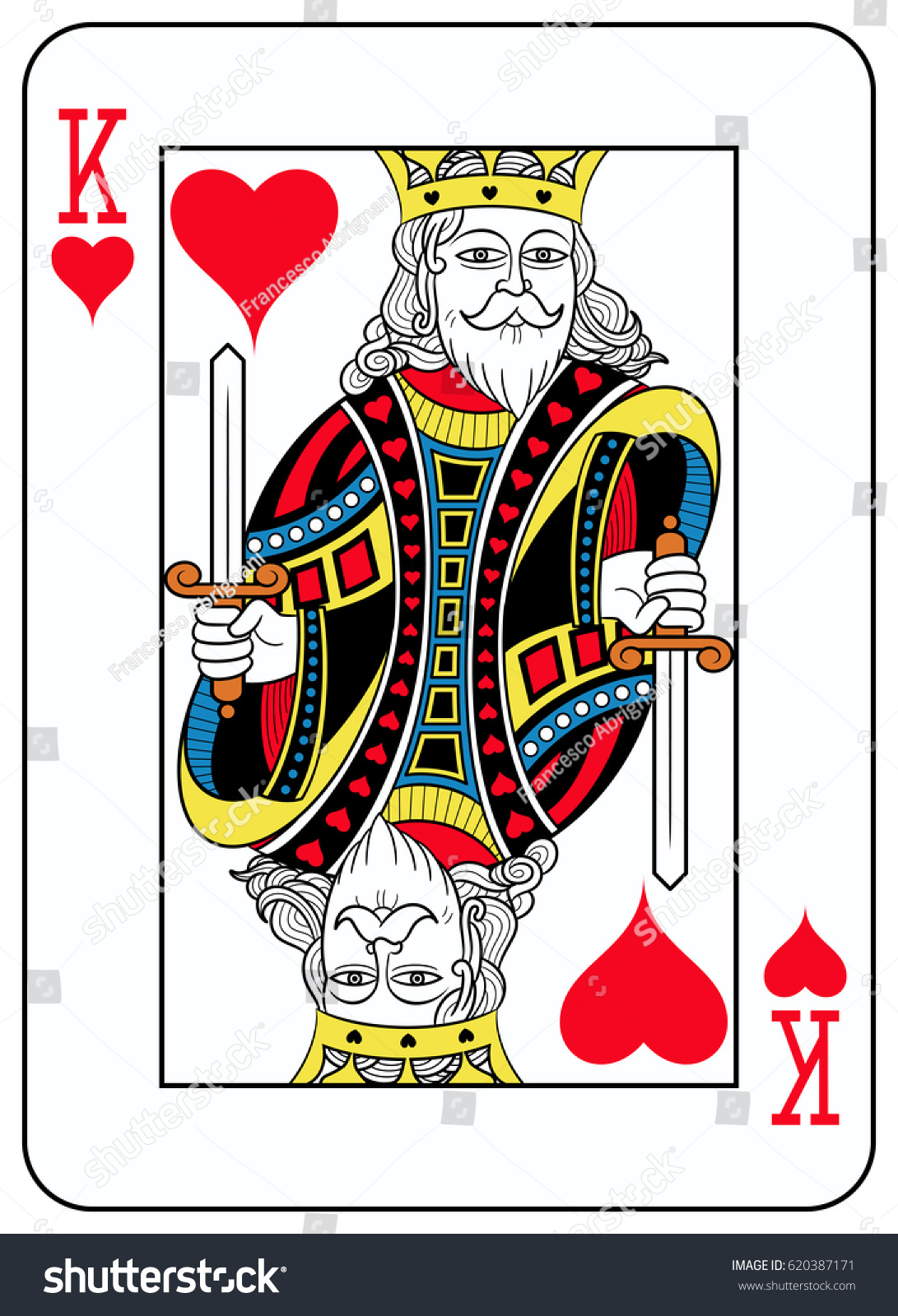 King Hearts Playing Card Inspired By Stock Vector (Royalty Free ...