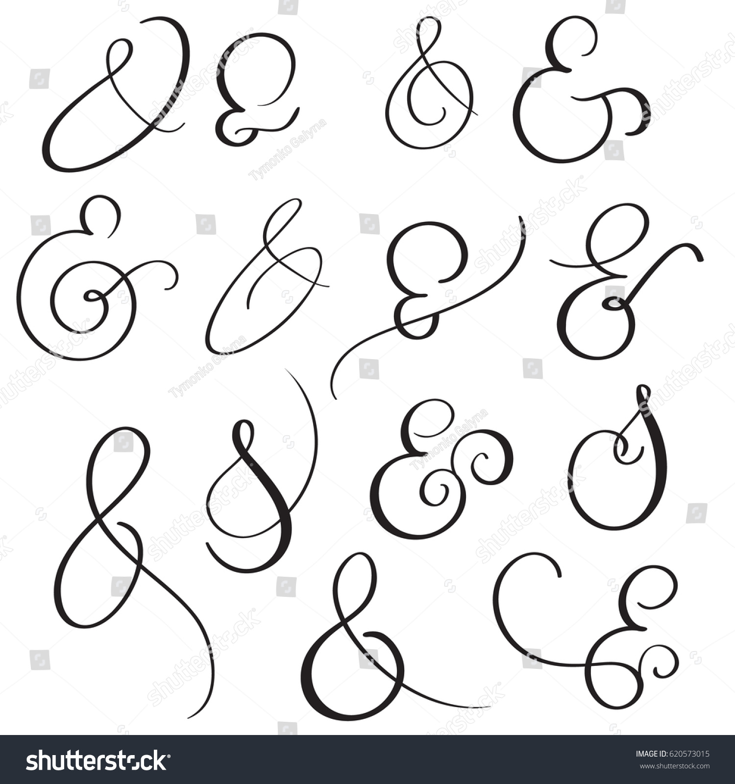 Vector Set Vintage Sign Ampersand On Stock Vector (Royalty Free ...