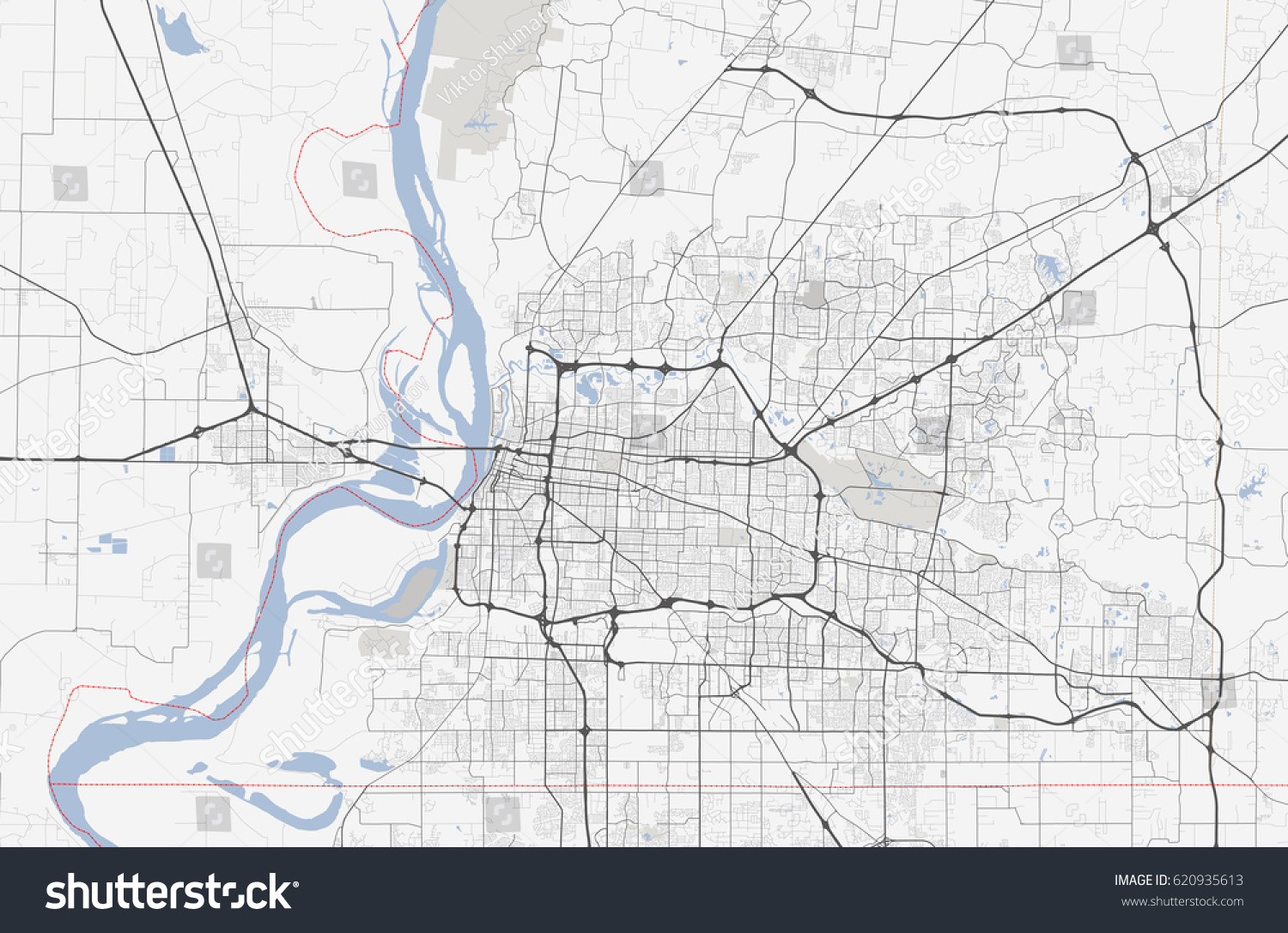 Stock Vector Map Memphis City Tennessee Road 620935613 