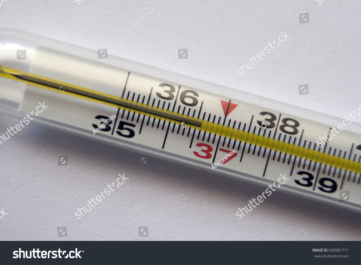 Thermometer Reading Normal Temperature Human Body Stock Photo 620981711 ...