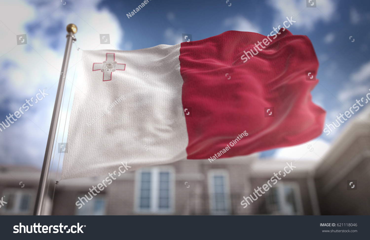 Мальта флаг 3 d
