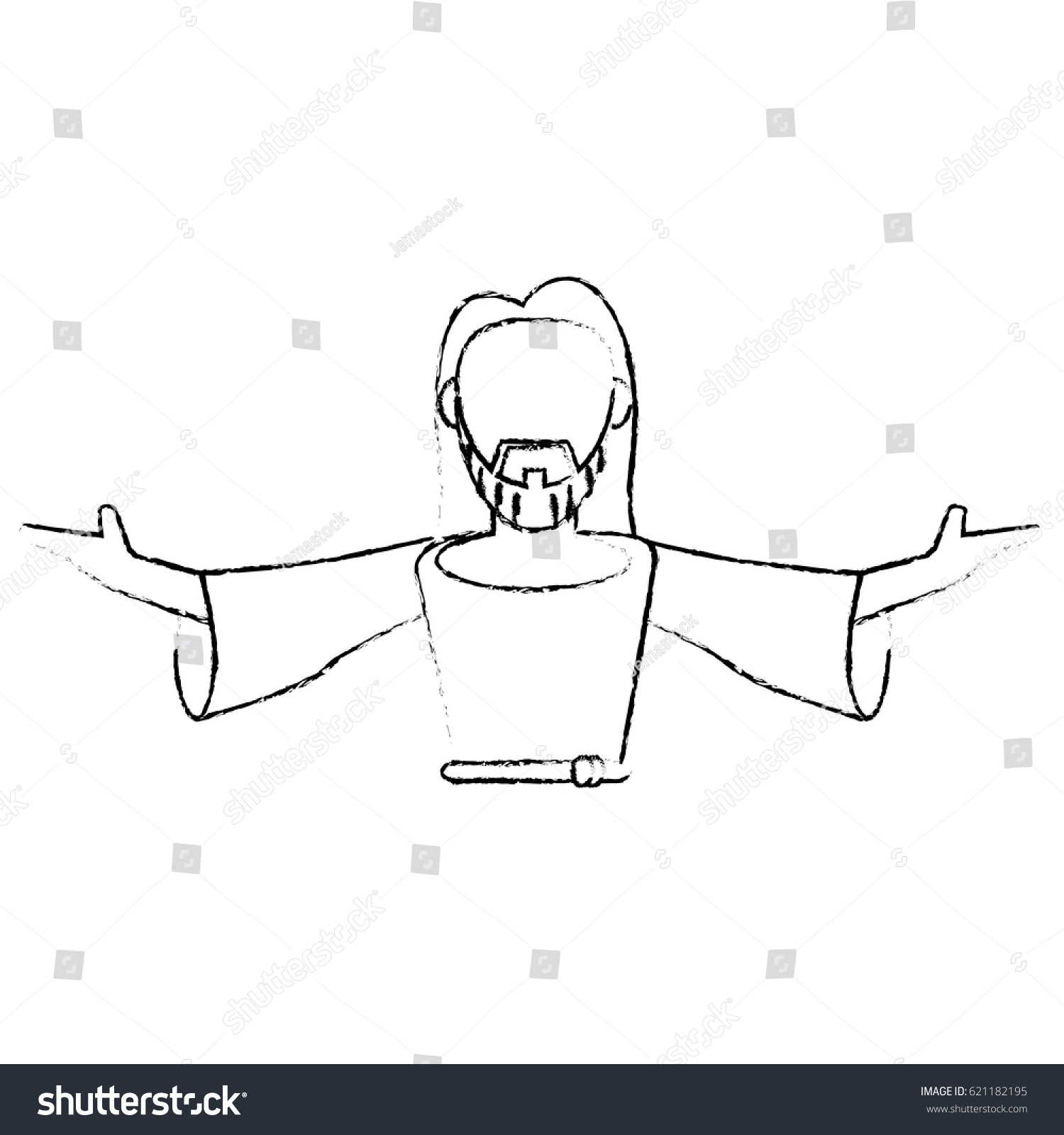 Jesus Christ Devotion Sacrifice Sketch Stock Vector (Royalty Free ...