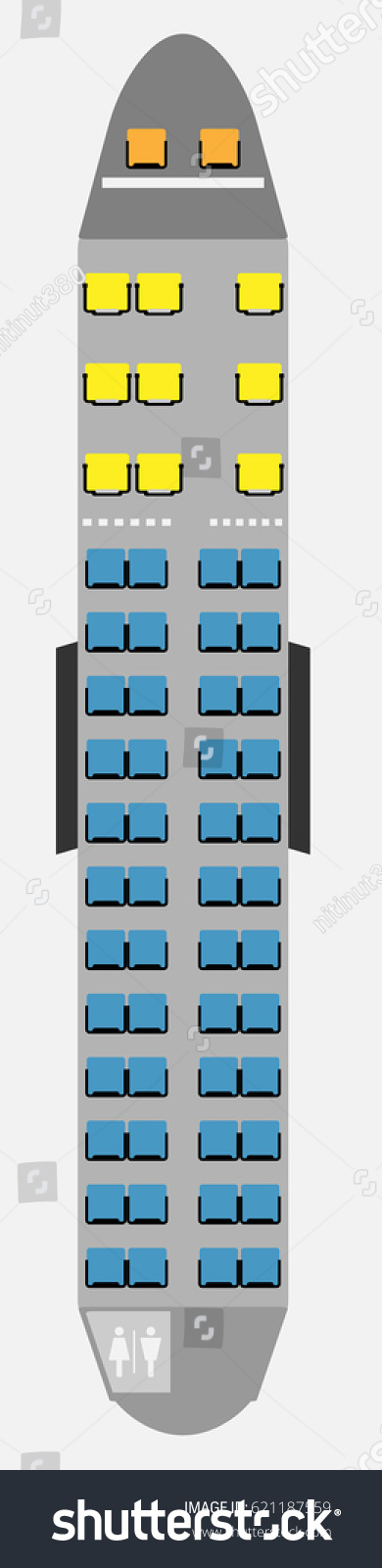 Small Aircraft Seat Map Restroom Vector Stock Vector (Royalty Free ...